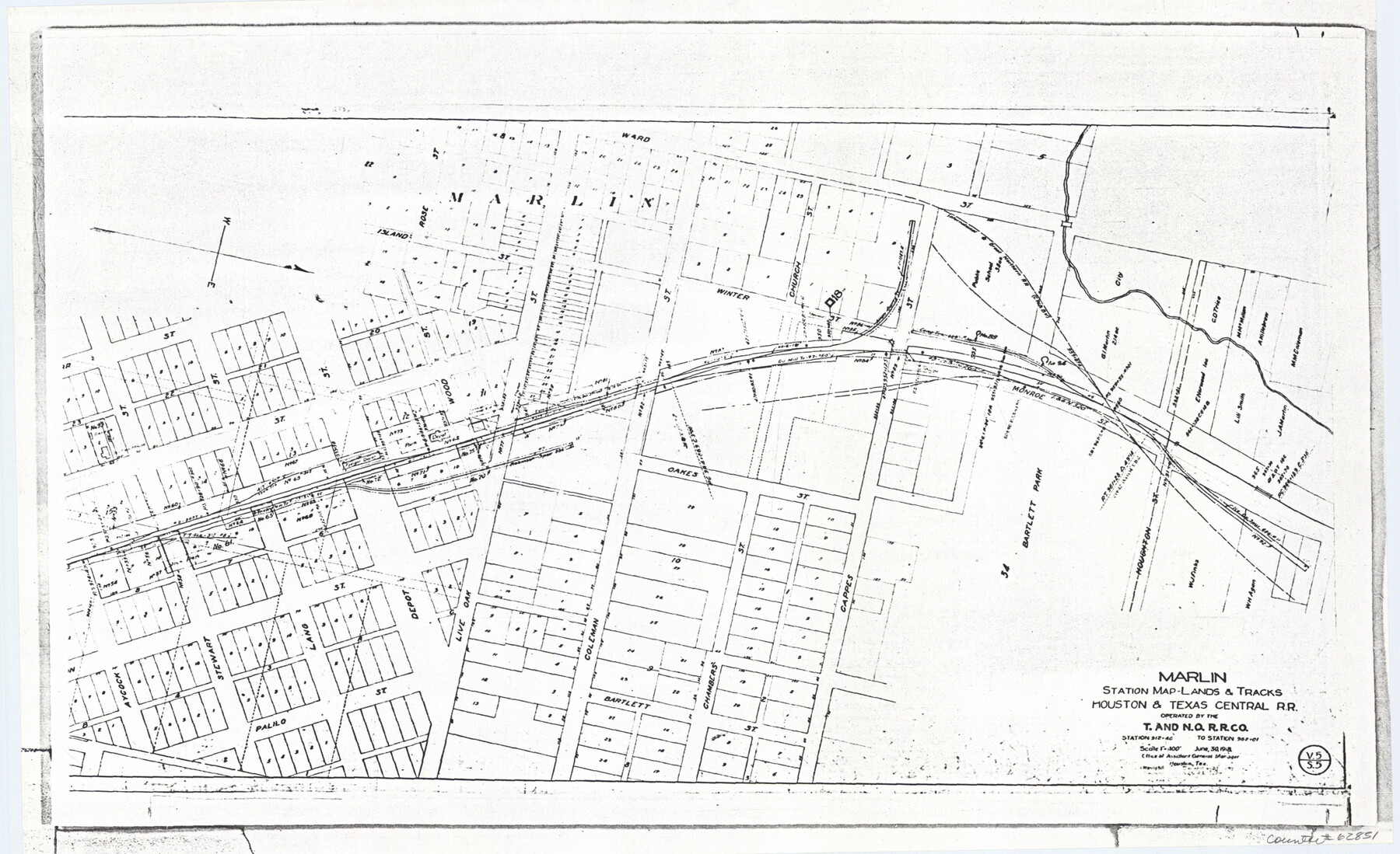 62851, Railroad Track Map, H&TCRRCo., Falls County, Texas, General Map Collection