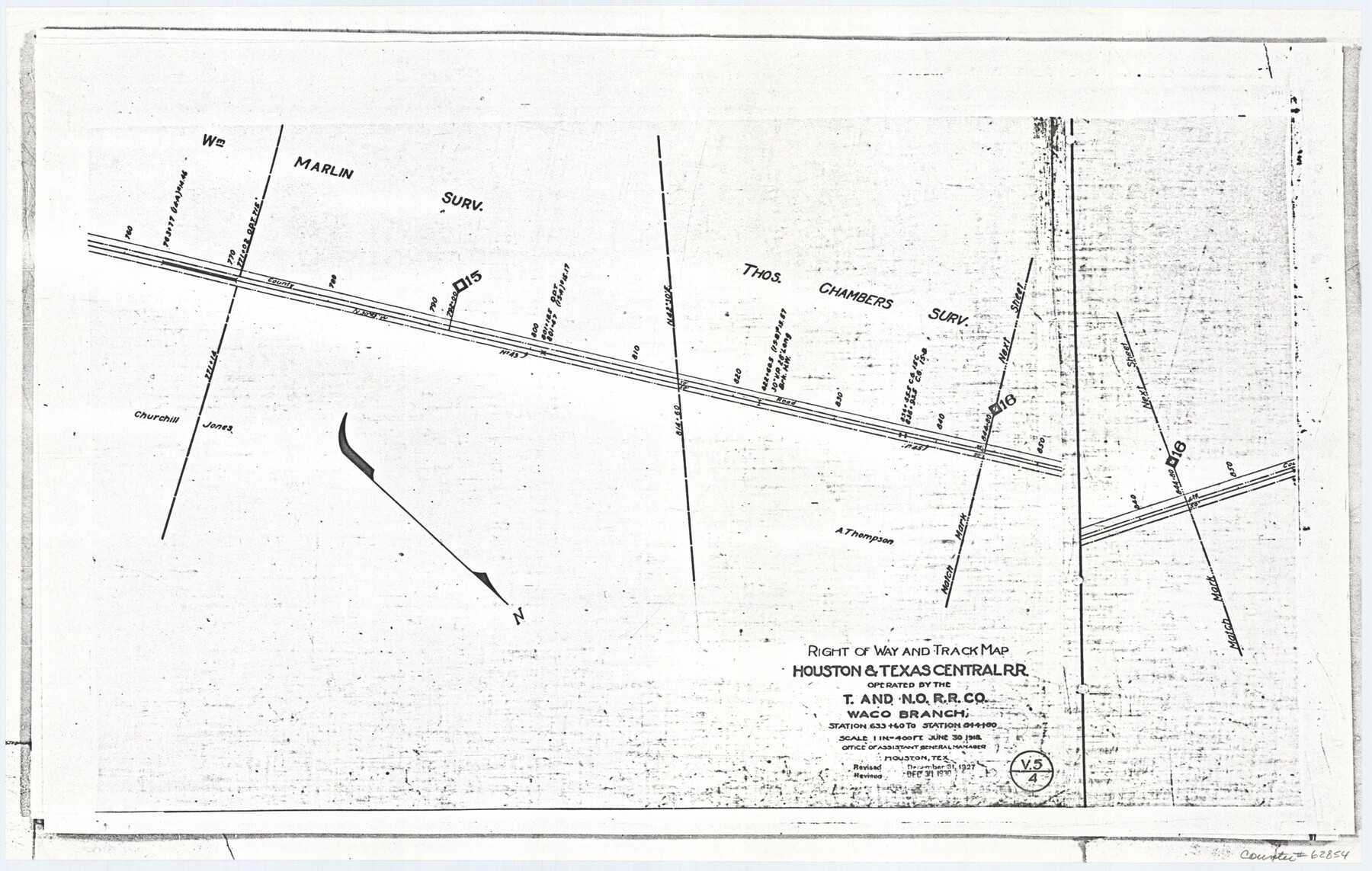 62854, Railroad Track Map, H&TCRRCo., Falls County, Texas, General Map Collection