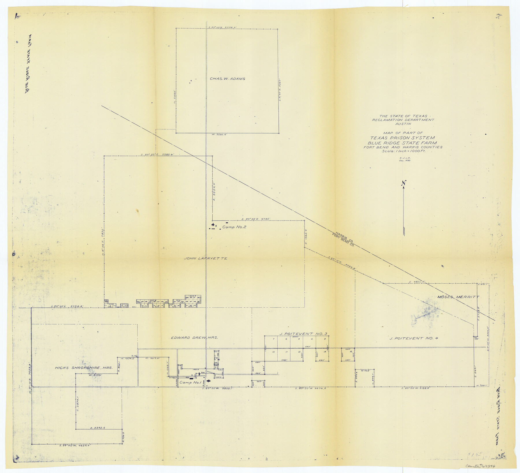 62876, Maps & Lists Showing Prison Lands (Oil & Gas) Leased as of June 1955, General Map Collection