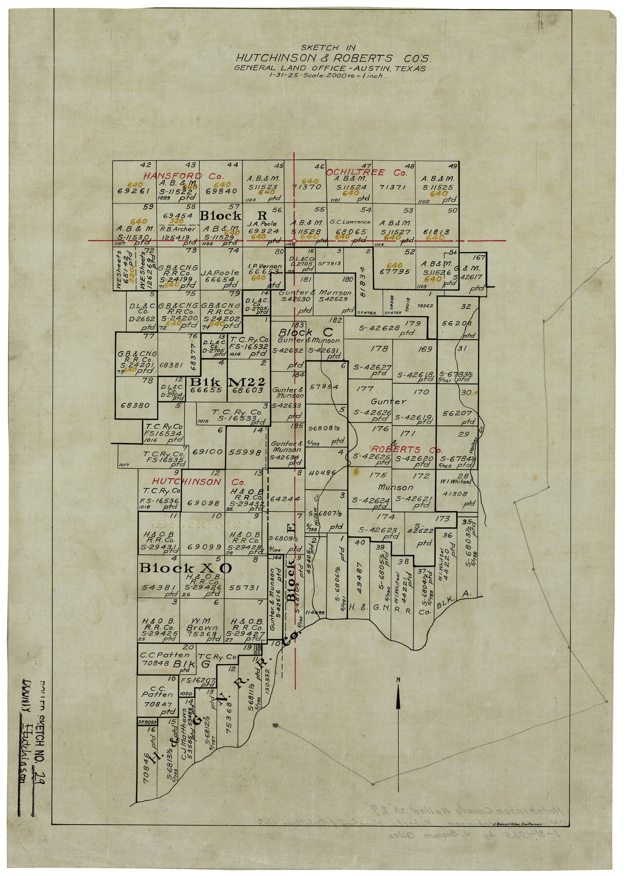 6291, Hutchinson County Rolled Sketch 29, General Map Collection