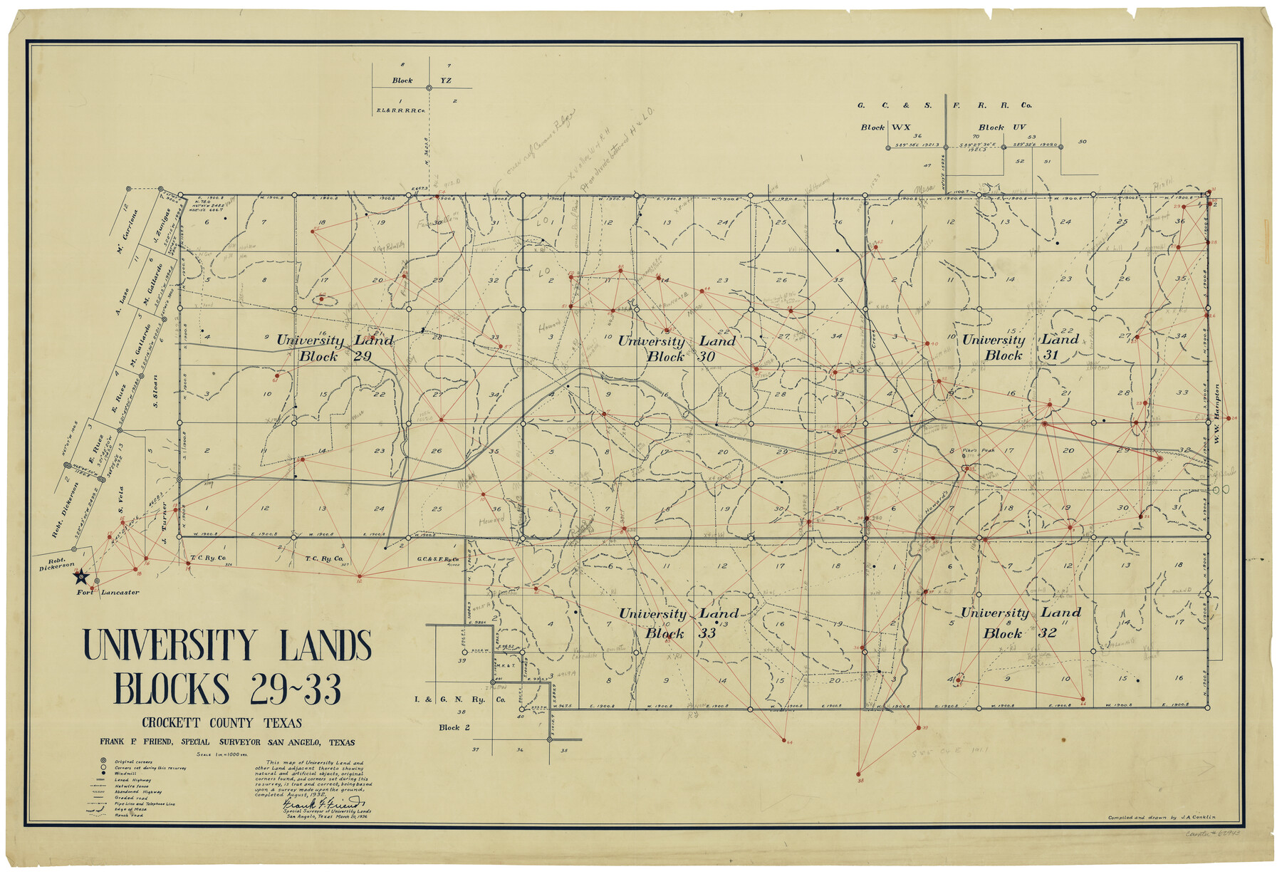 62943, University Lands Blocks 29-33, Crockett County, Texas, General Map Collection
