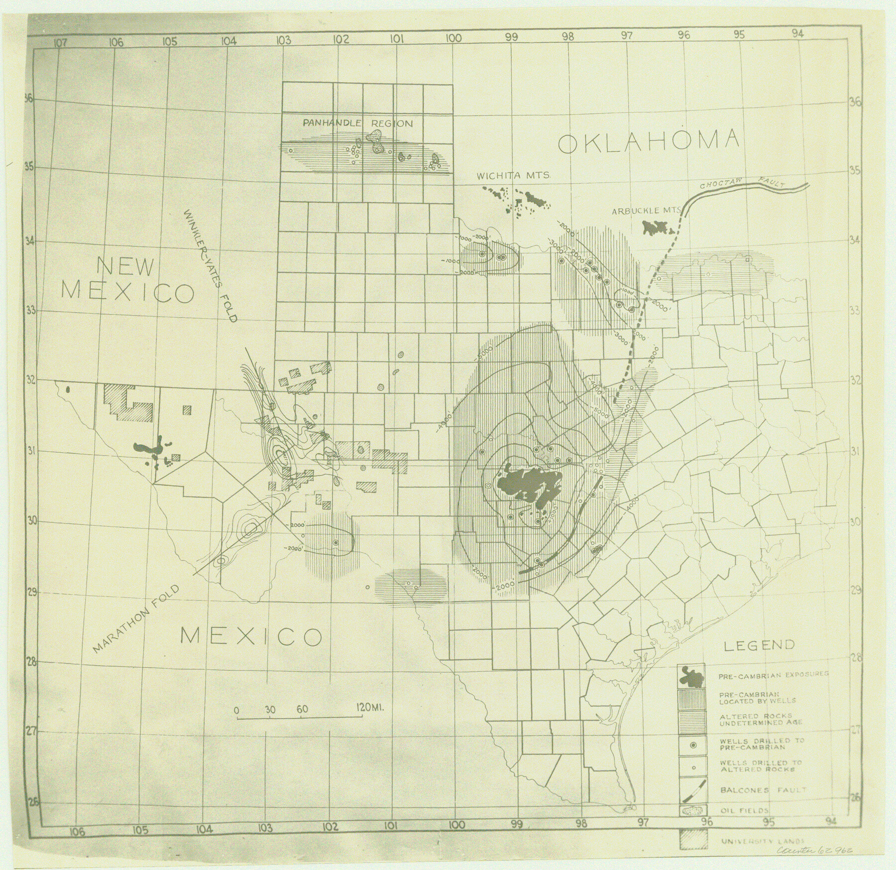 62962, [Geological Map of Texas], General Map Collection