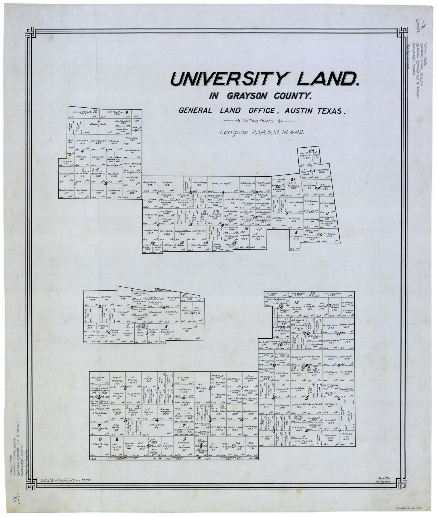 62965, University Land in Grayson County in Two Parts, General Map Collection
