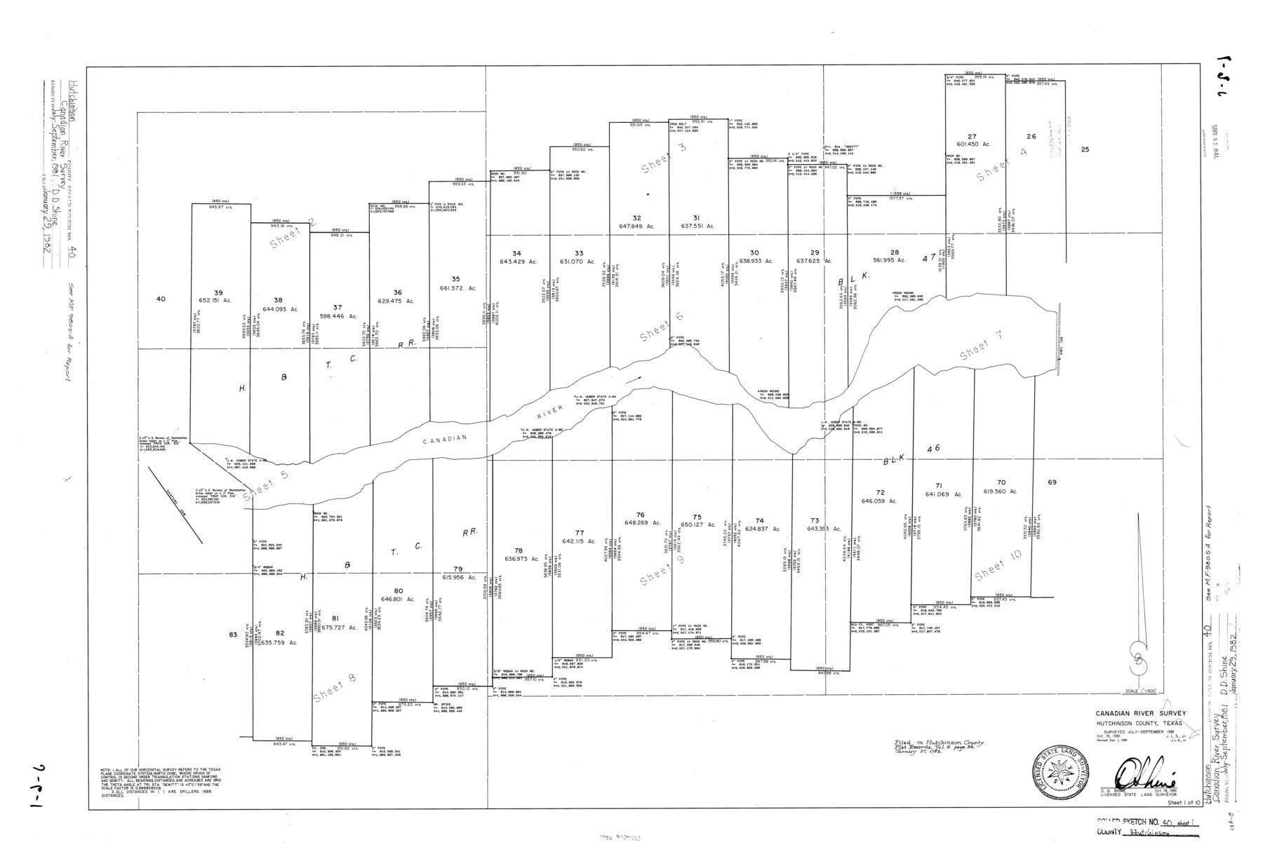 6297, Hutchinson County Rolled Sketch 40, General Map Collection