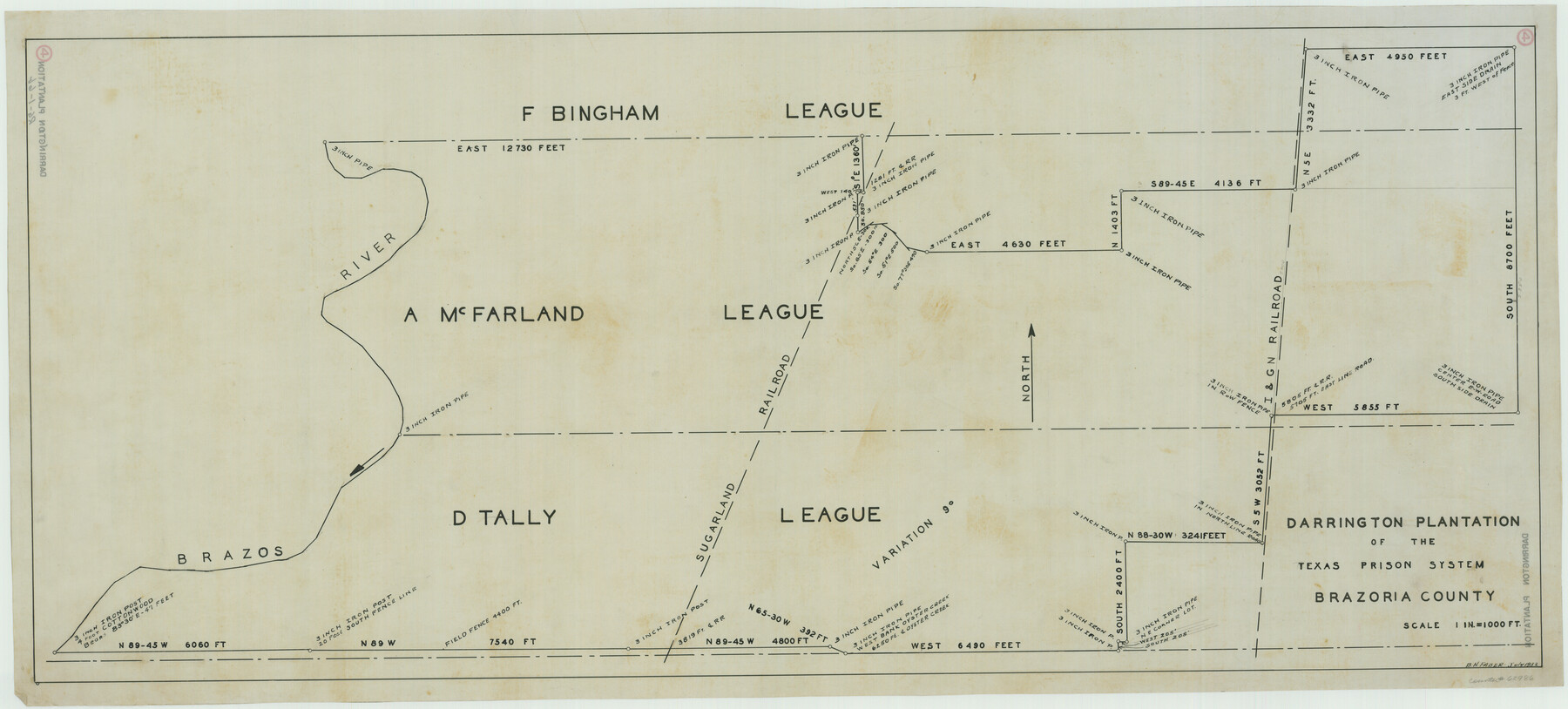 62986, Darrington Plantation of the Texas Prison System, Brazoria County, General Map Collection