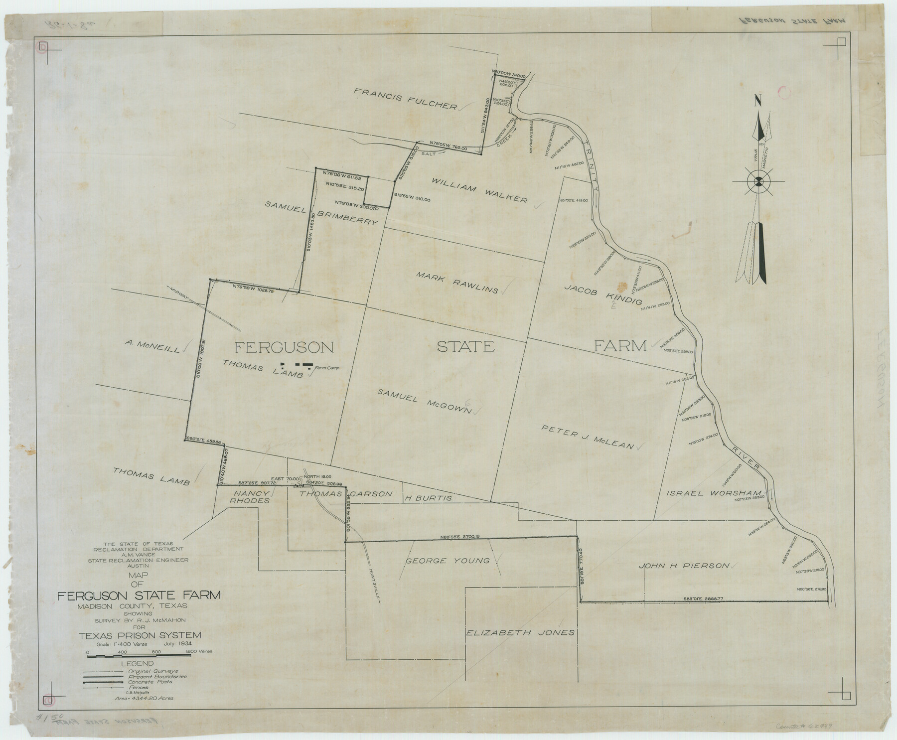 62989, Map of Ferguson State Farm, Madison County, Texas, General Map Collection