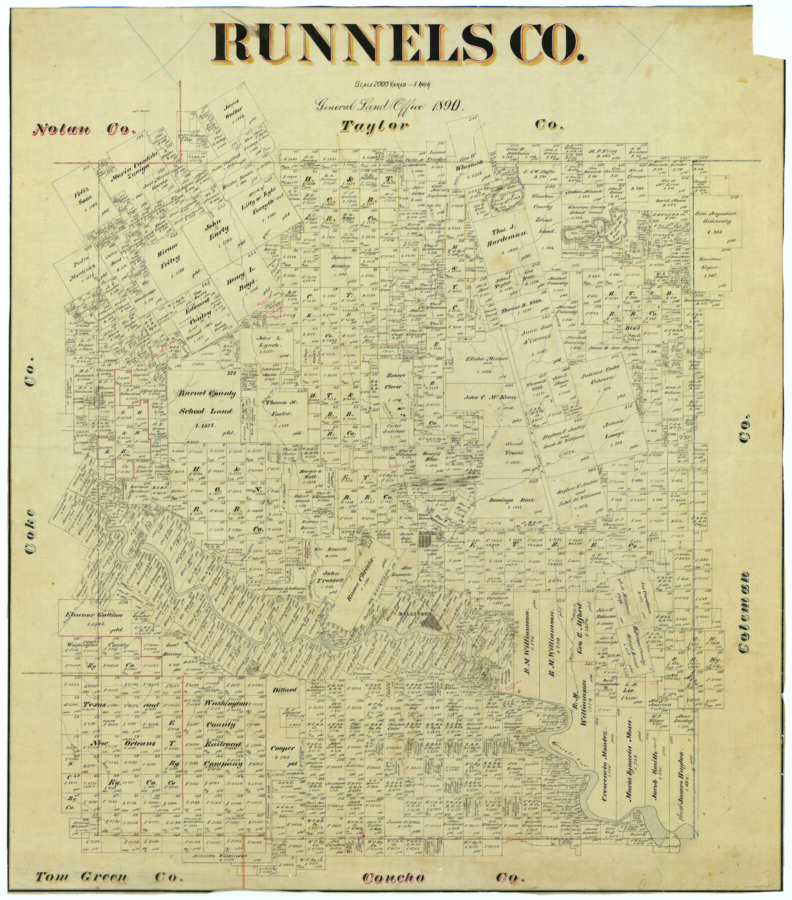 63007, Runnels Co., General Map Collection
