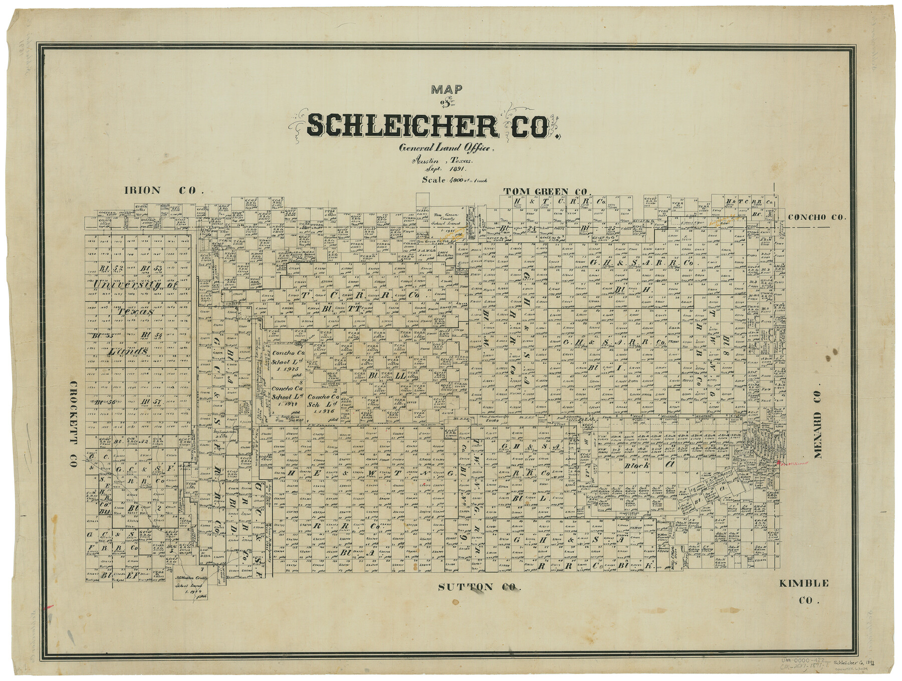 63024, Map of Schleicher Co., General Map Collection