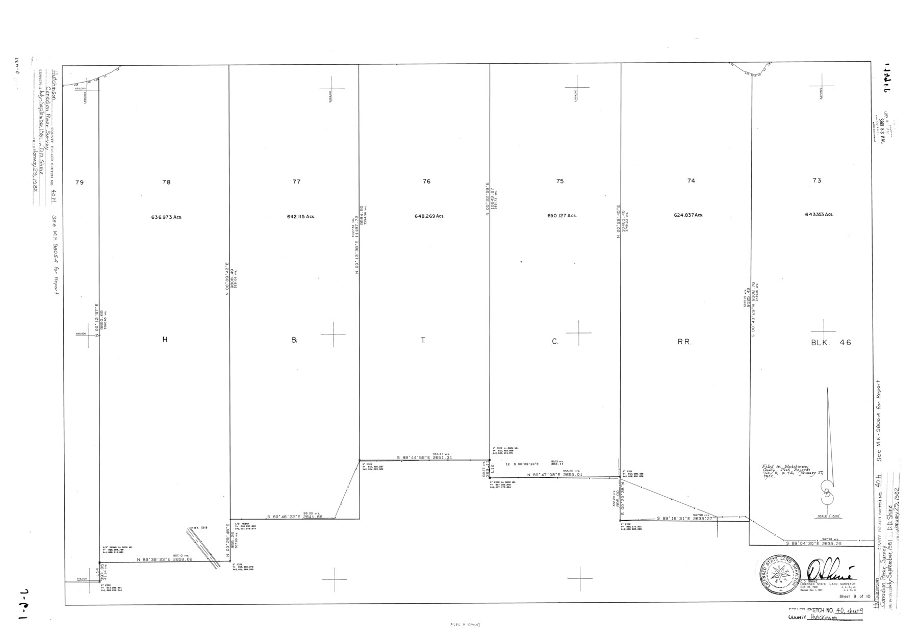 6305, Hutchinson County Rolled Sketch 40, General Map Collection