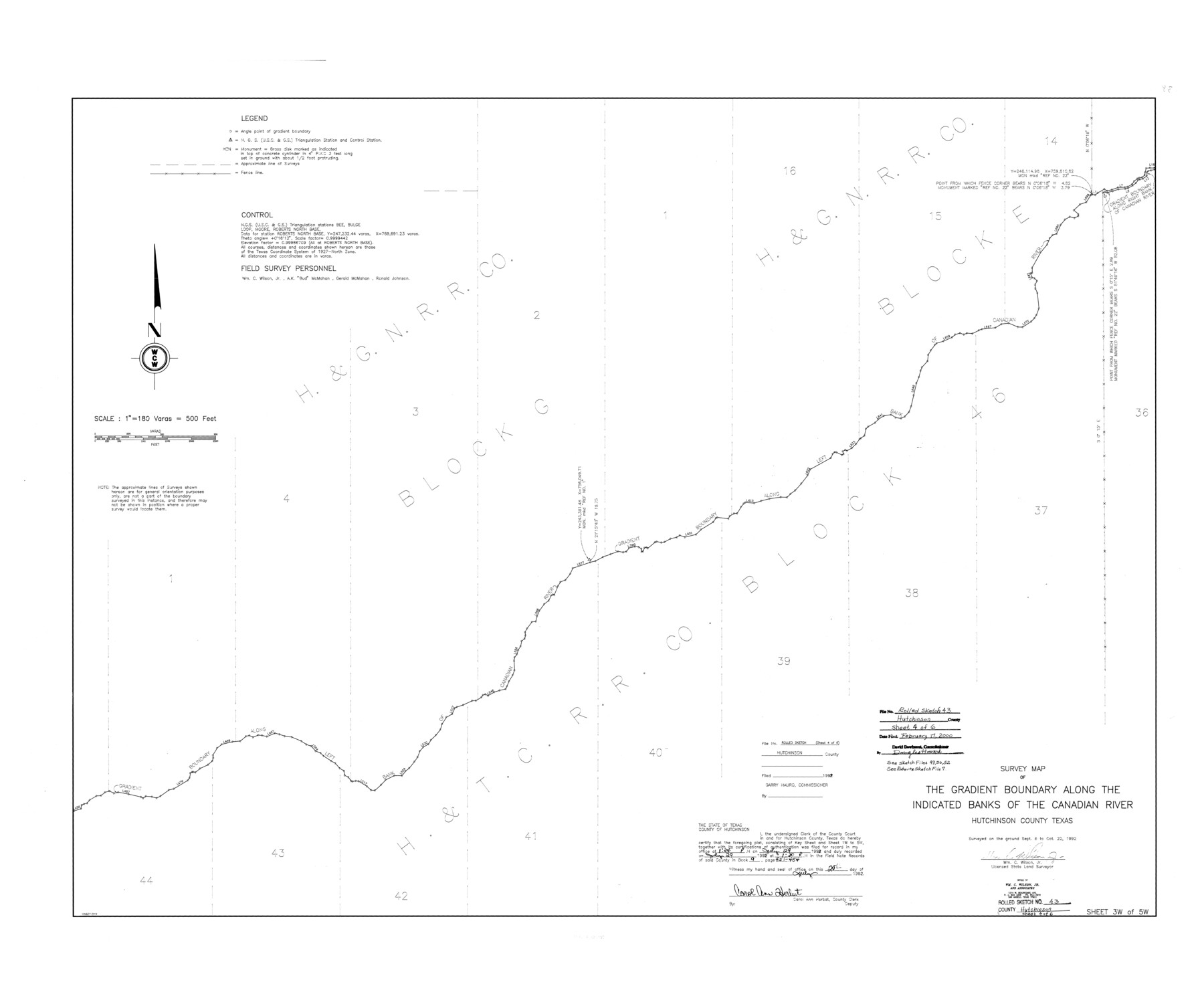 6314, Hutchinson County Rolled Sketch 43, General Map Collection