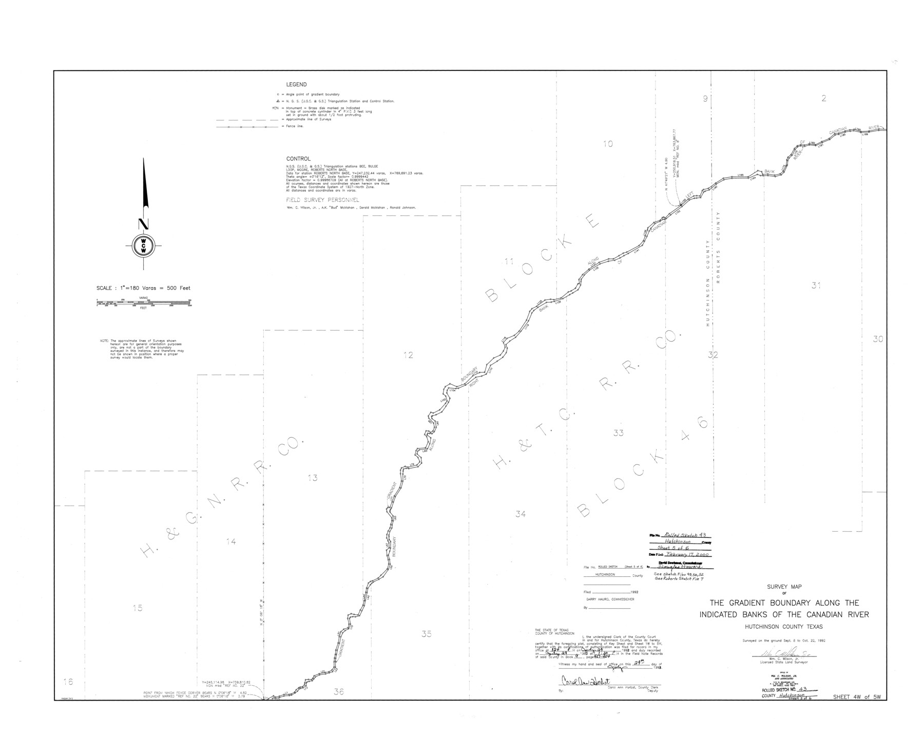 6315, Hutchinson County Rolled Sketch 43, General Map Collection