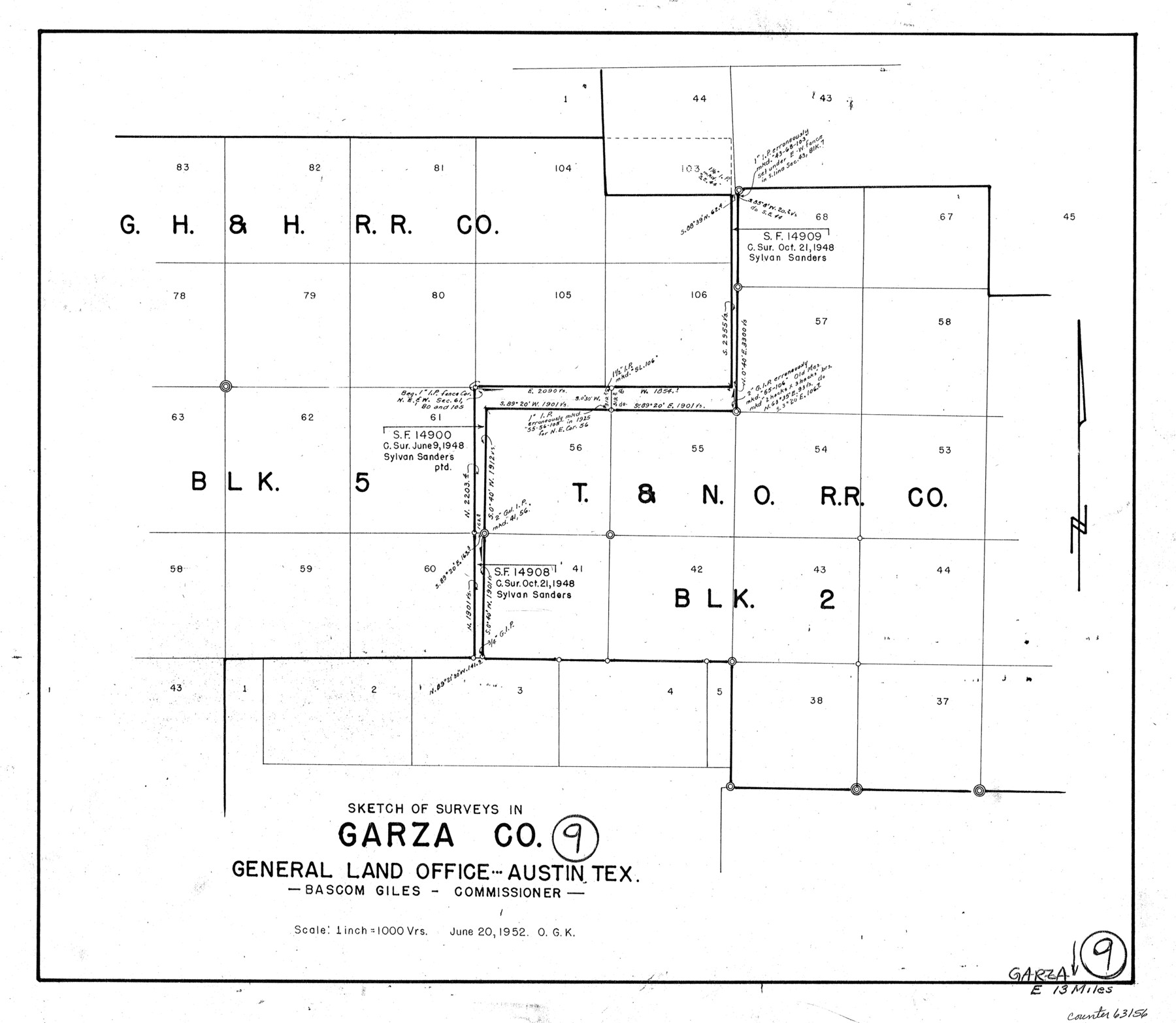63156, Garza County Working Sketch 9, General Map Collection