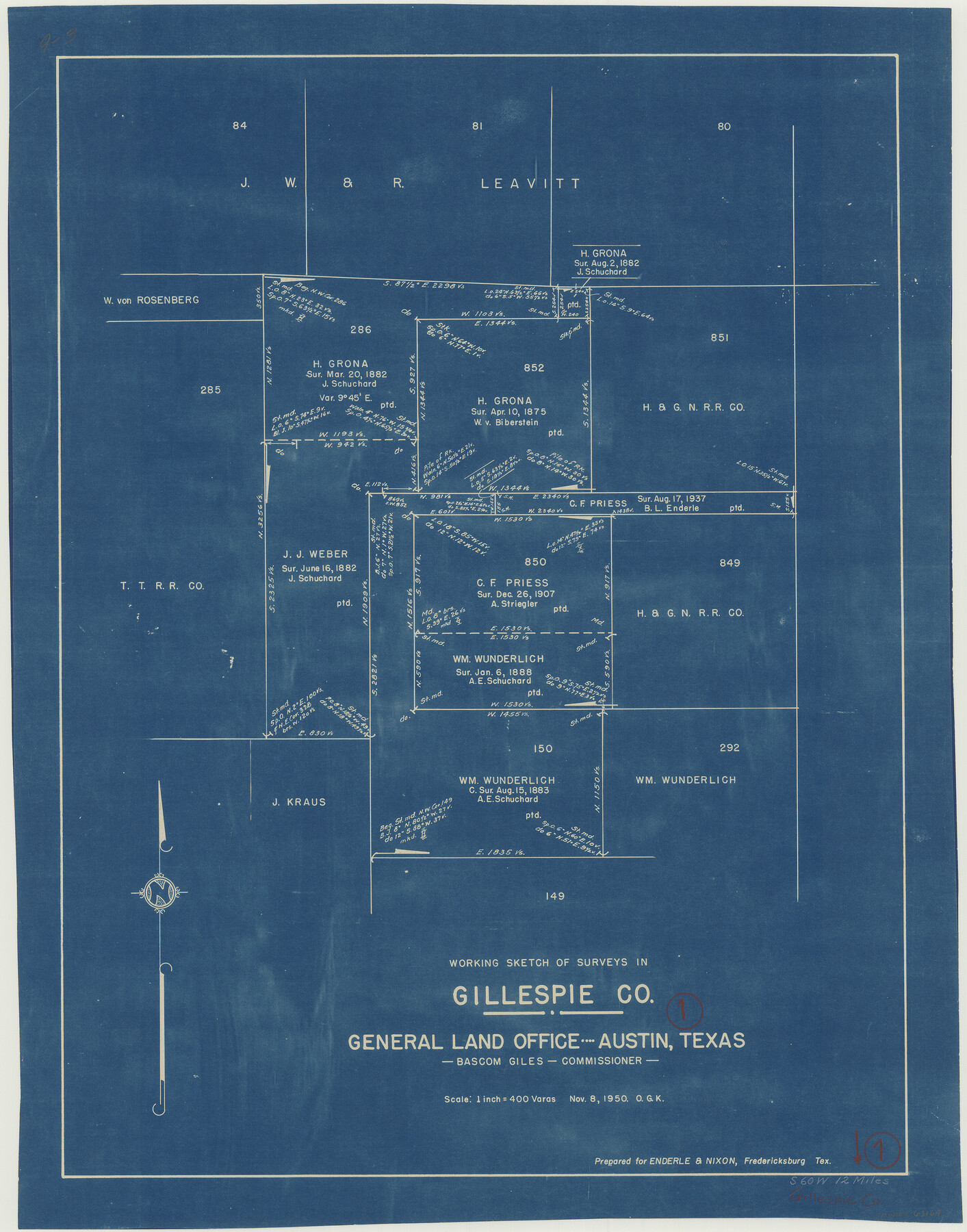 63164, Gillespie County Working Sketch 1, General Map Collection