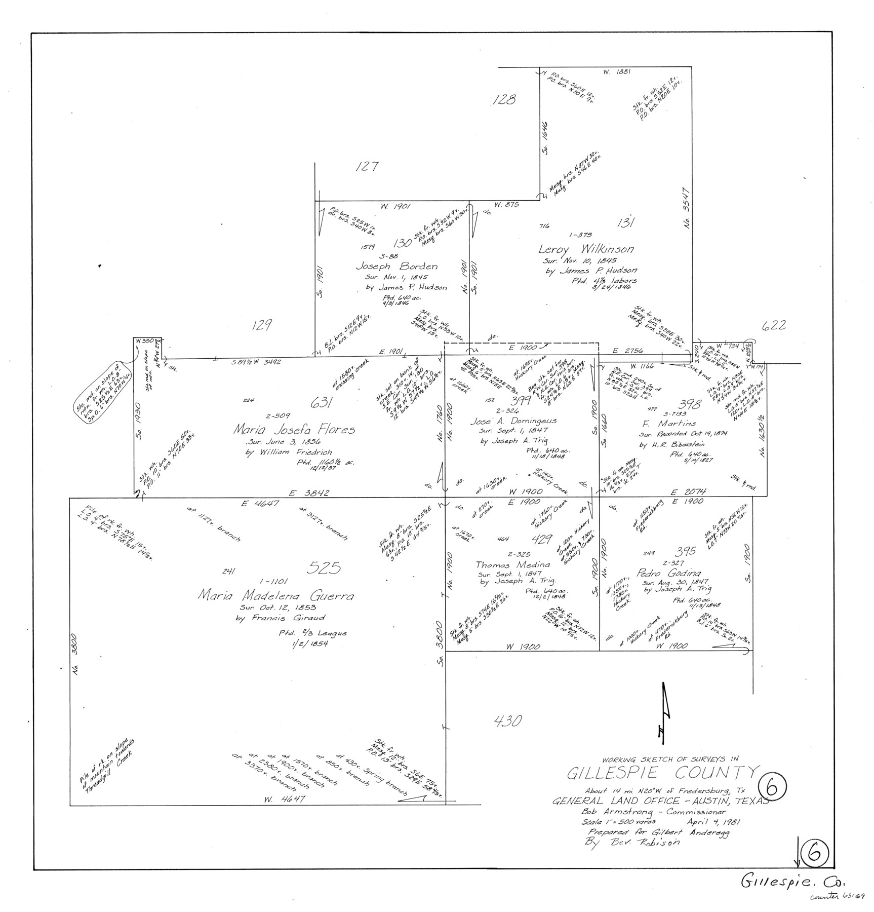 63169, Gillespie County Working Sketch 6, General Map Collection