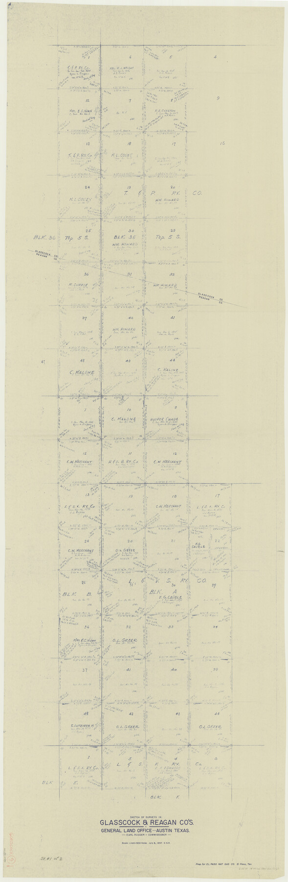 63182, Glasscock County Working Sketch 9, General Map Collection