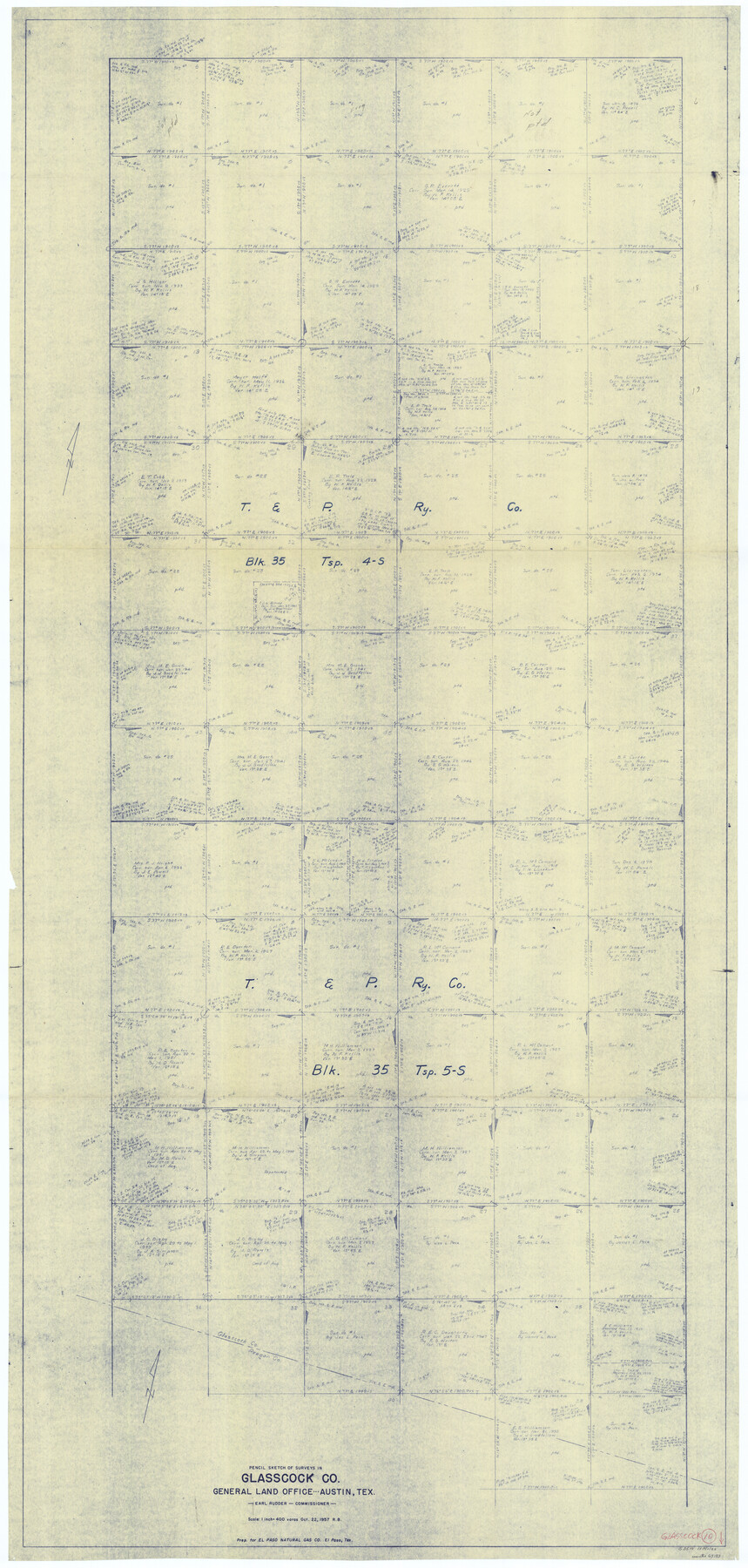 63183, Glasscock County Working Sketch 10, General Map Collection