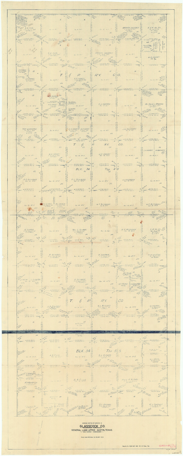 63184, Glasscock County Working Sketch 11, General Map Collection