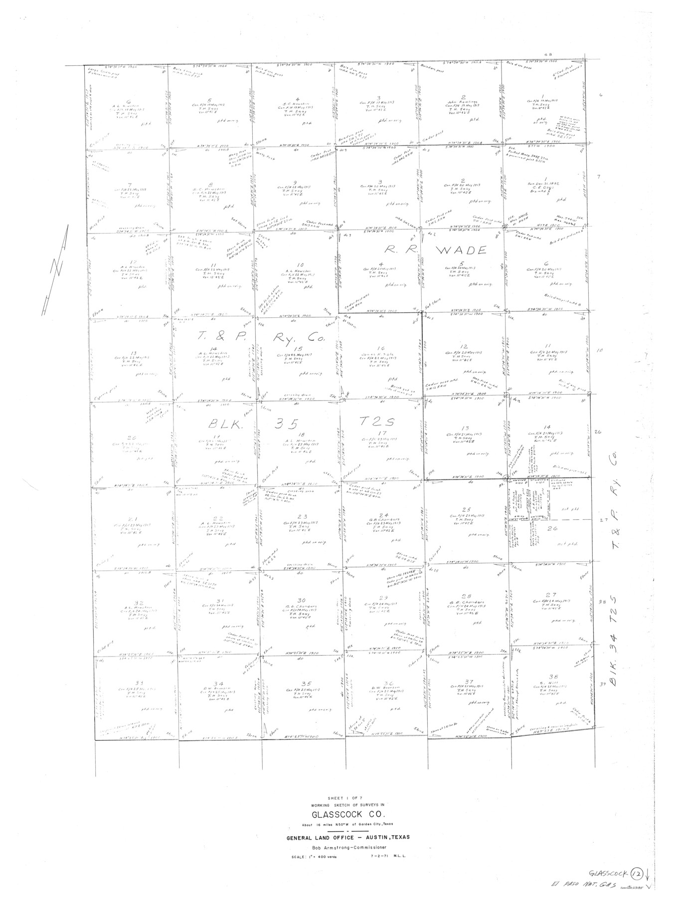 63185, Glasscock County Working Sketch 12, General Map Collection