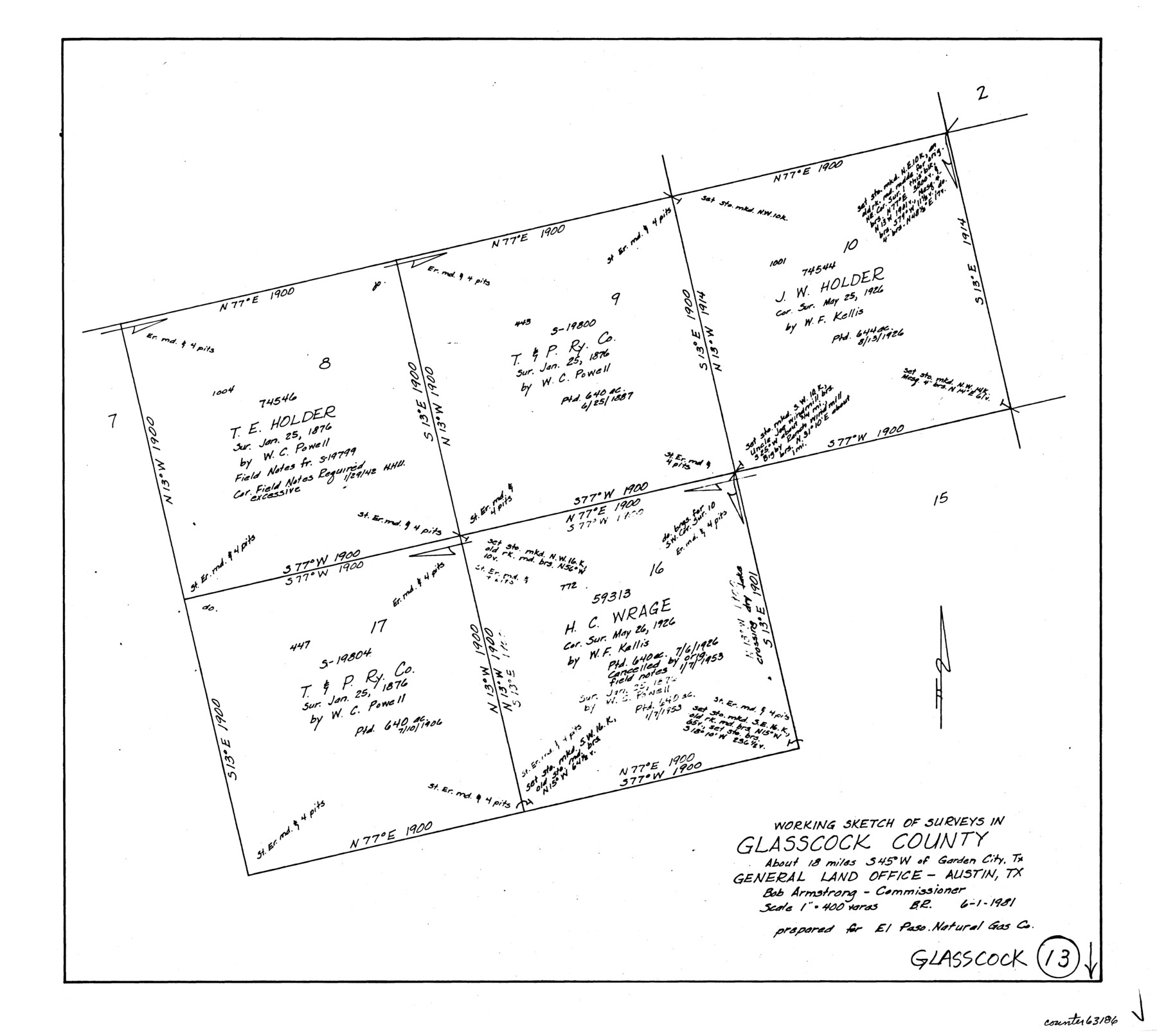 63186, Glasscock County Working Sketch 13, General Map Collection