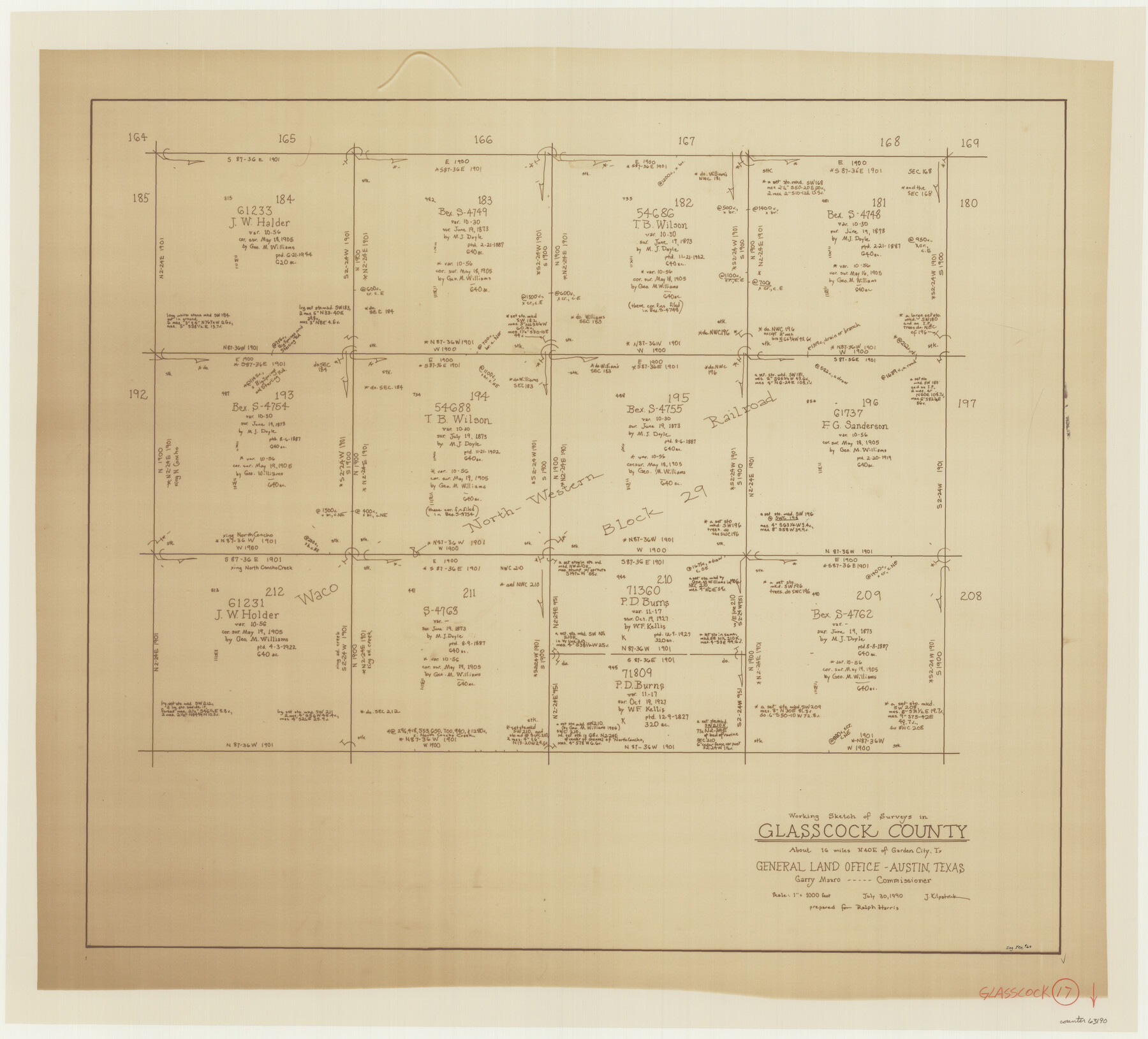 63190, Glasscock County Working Sketch 17, General Map Collection