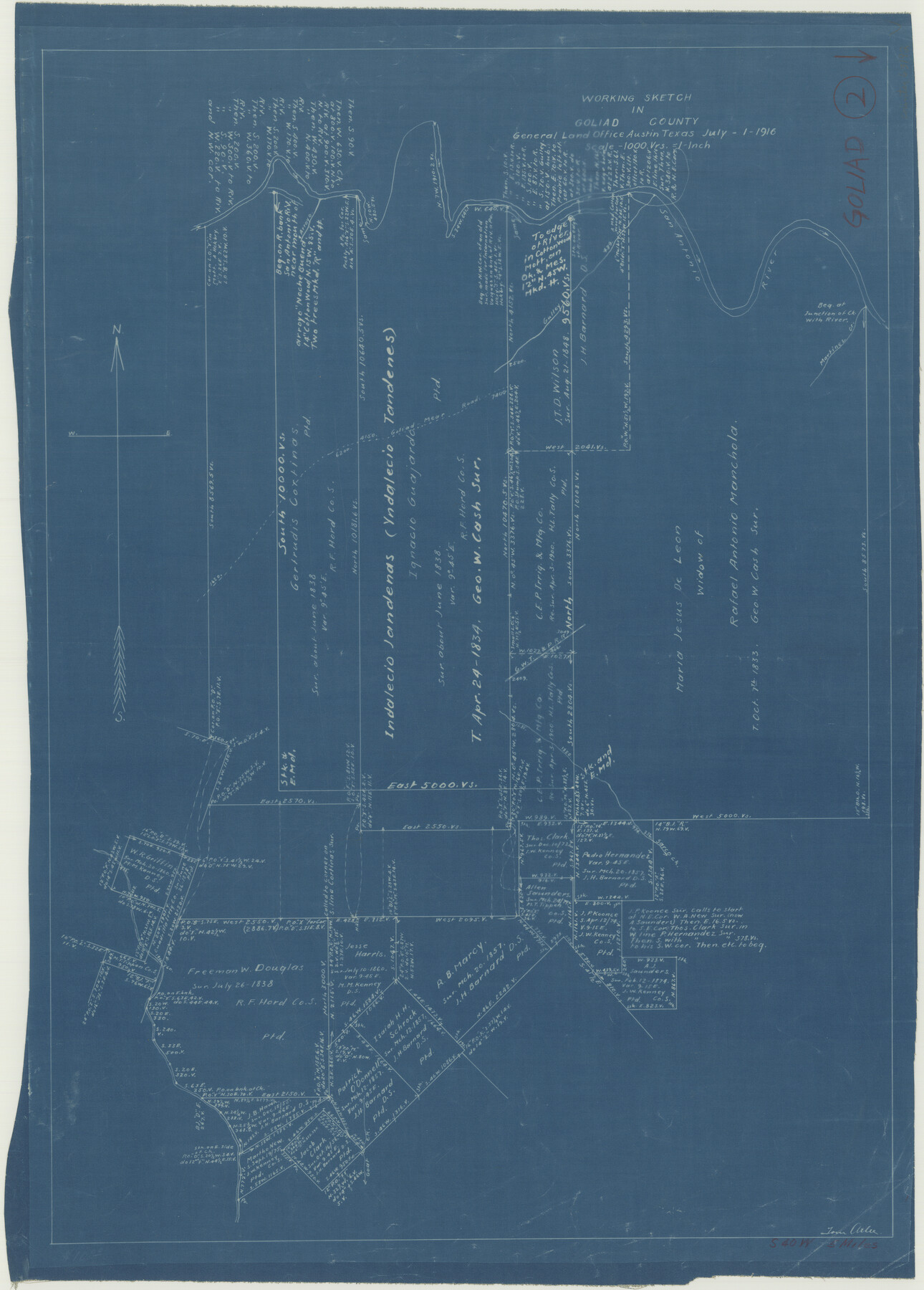 63192, Goliad County Working Sketch 2, General Map Collection