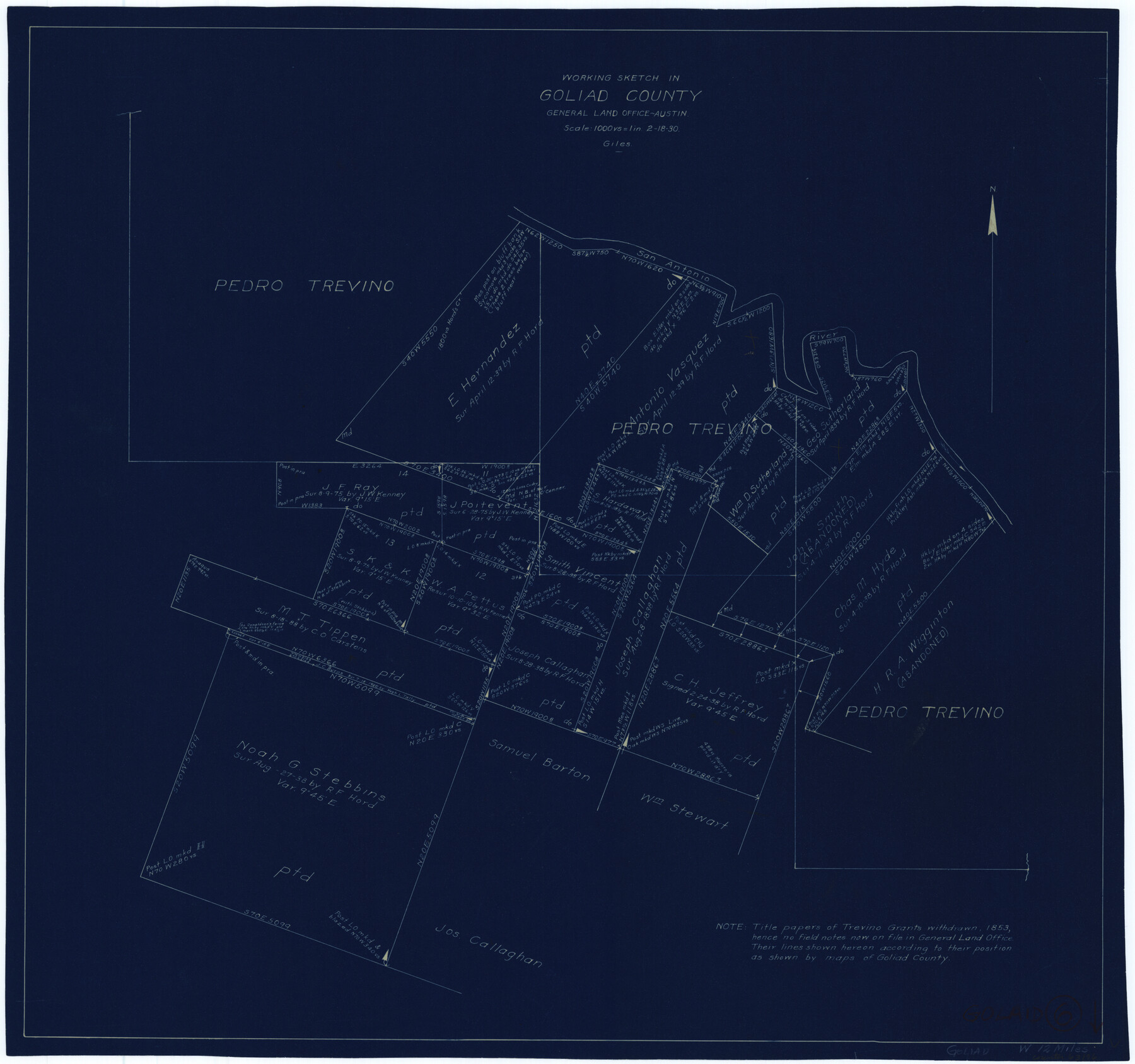 63196, Goliad County Working Sketch 6, General Map Collection