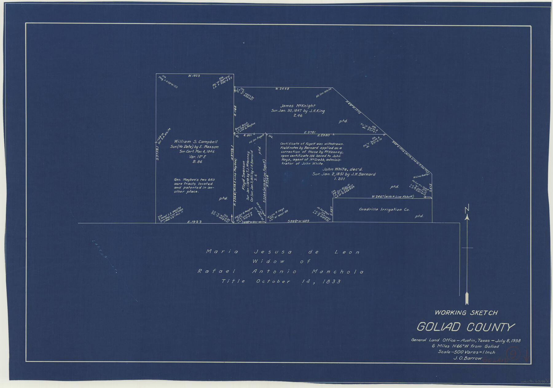 63199, Goliad County Working Sketch 9, General Map Collection