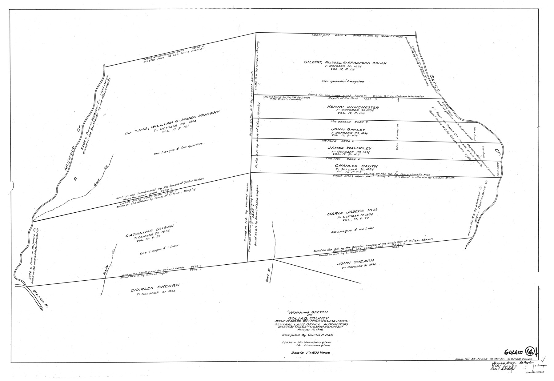 63204, Goliad County Working Sketch 14, General Map Collection