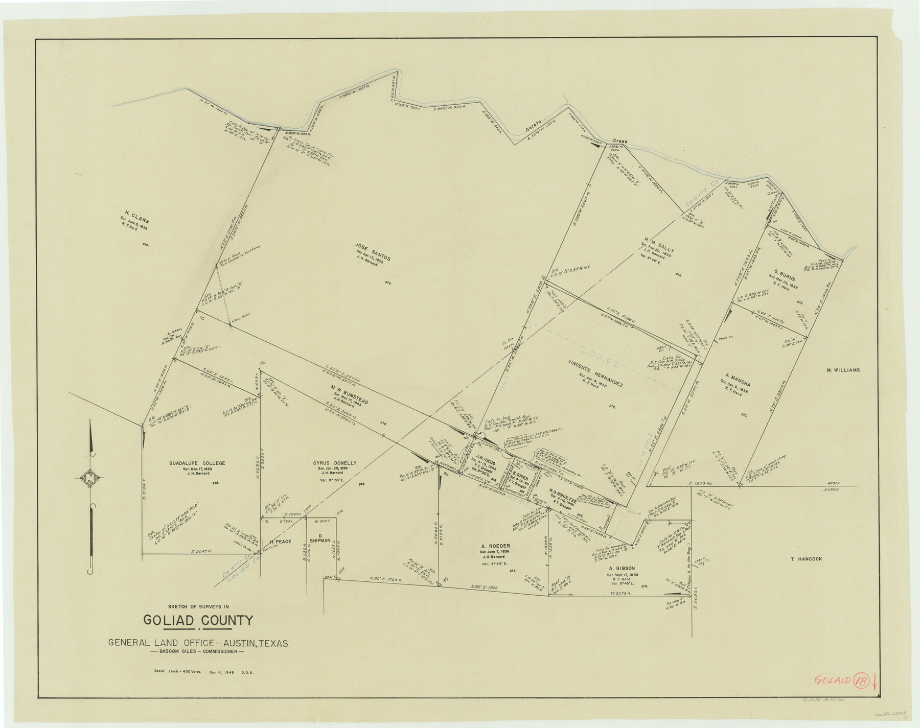 63208, Goliad County Working Sketch 18, General Map Collection