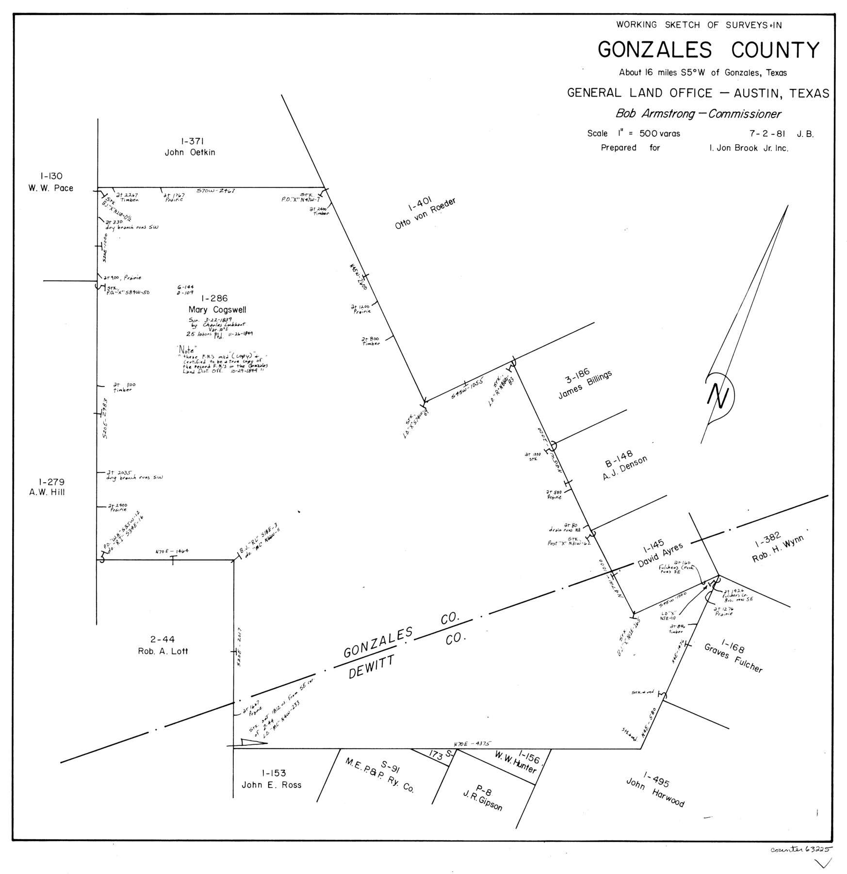 63225, Gonzales County Working Sketch 9, General Map Collection