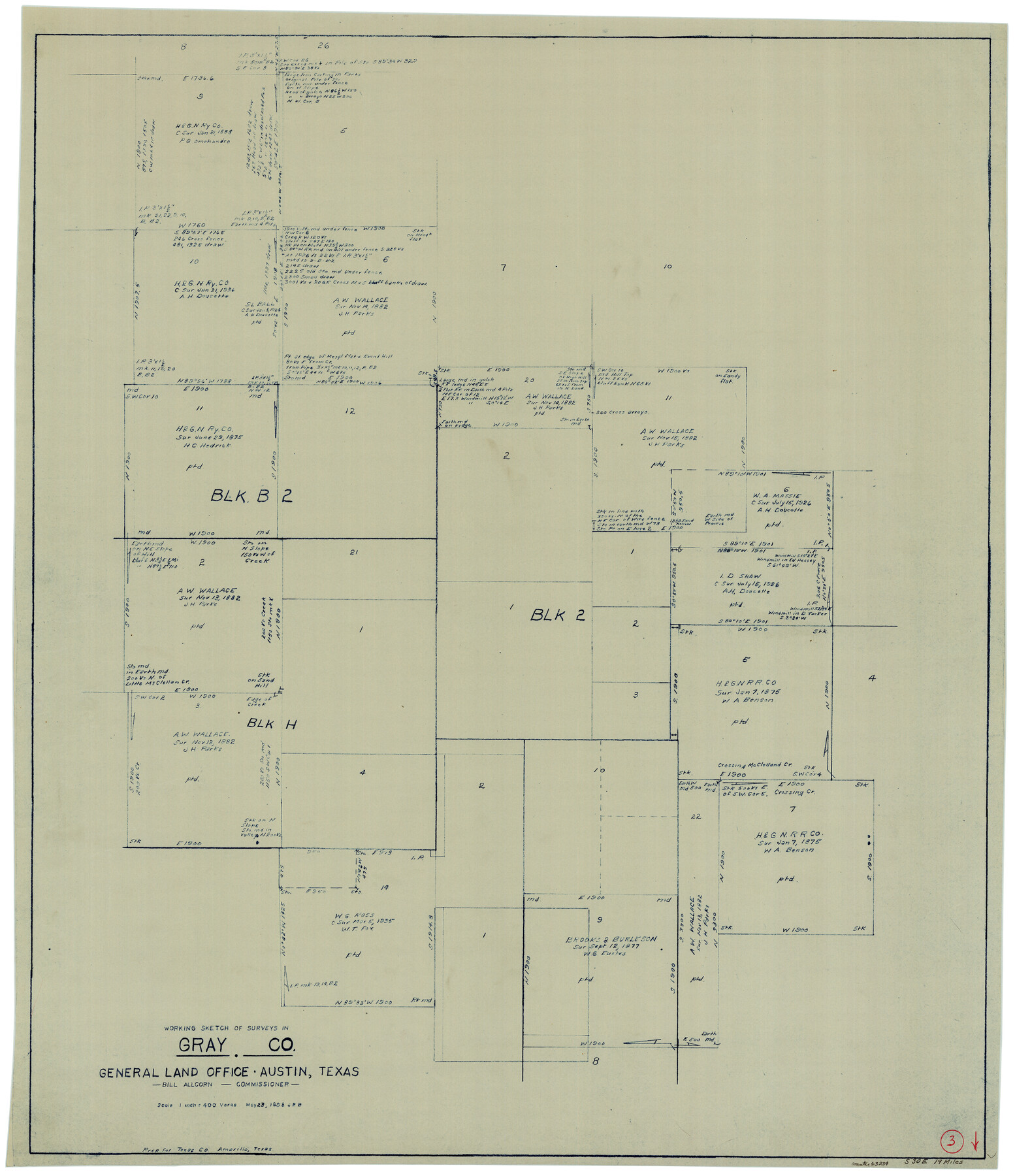 63234, Gray County Working Sketch 3, General Map Collection

