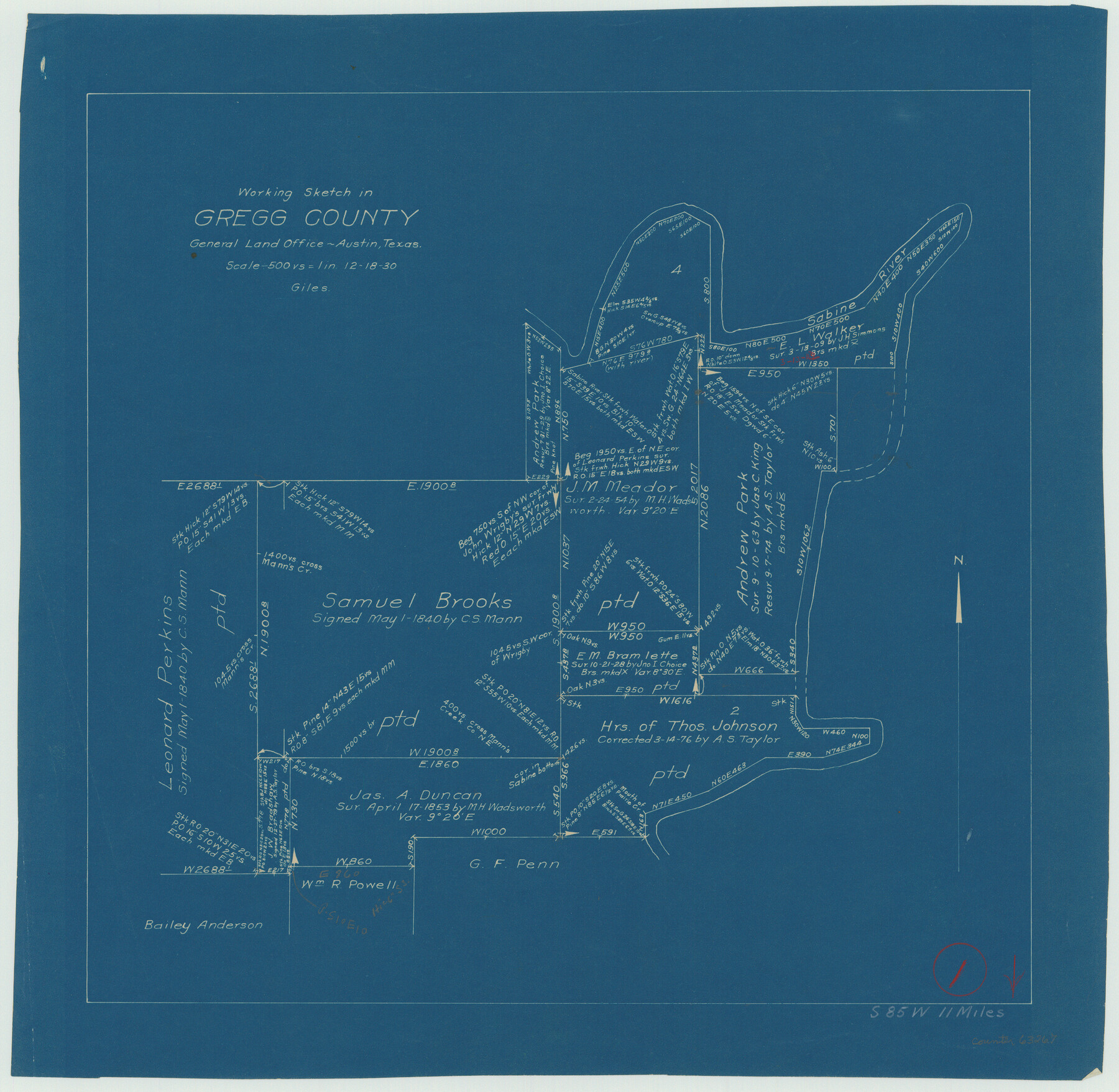 63267, Gregg County Working Sketch 1, General Map Collection