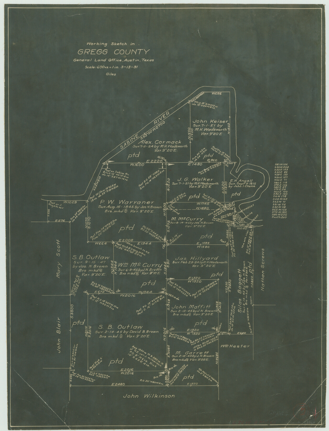 63269, Gregg County Working Sketch 3, General Map Collection