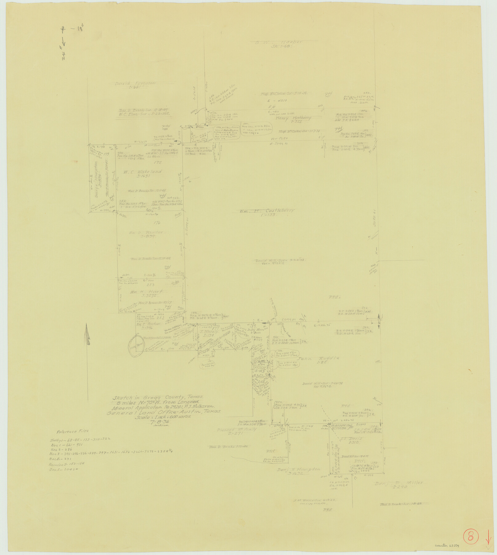 63274, Gregg County Working Sketch 8, General Map Collection
