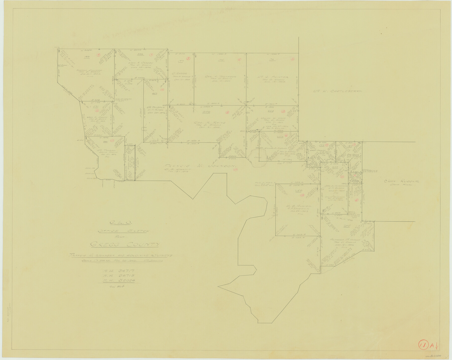 63277, Gregg County Working Sketch 11a, General Map Collection