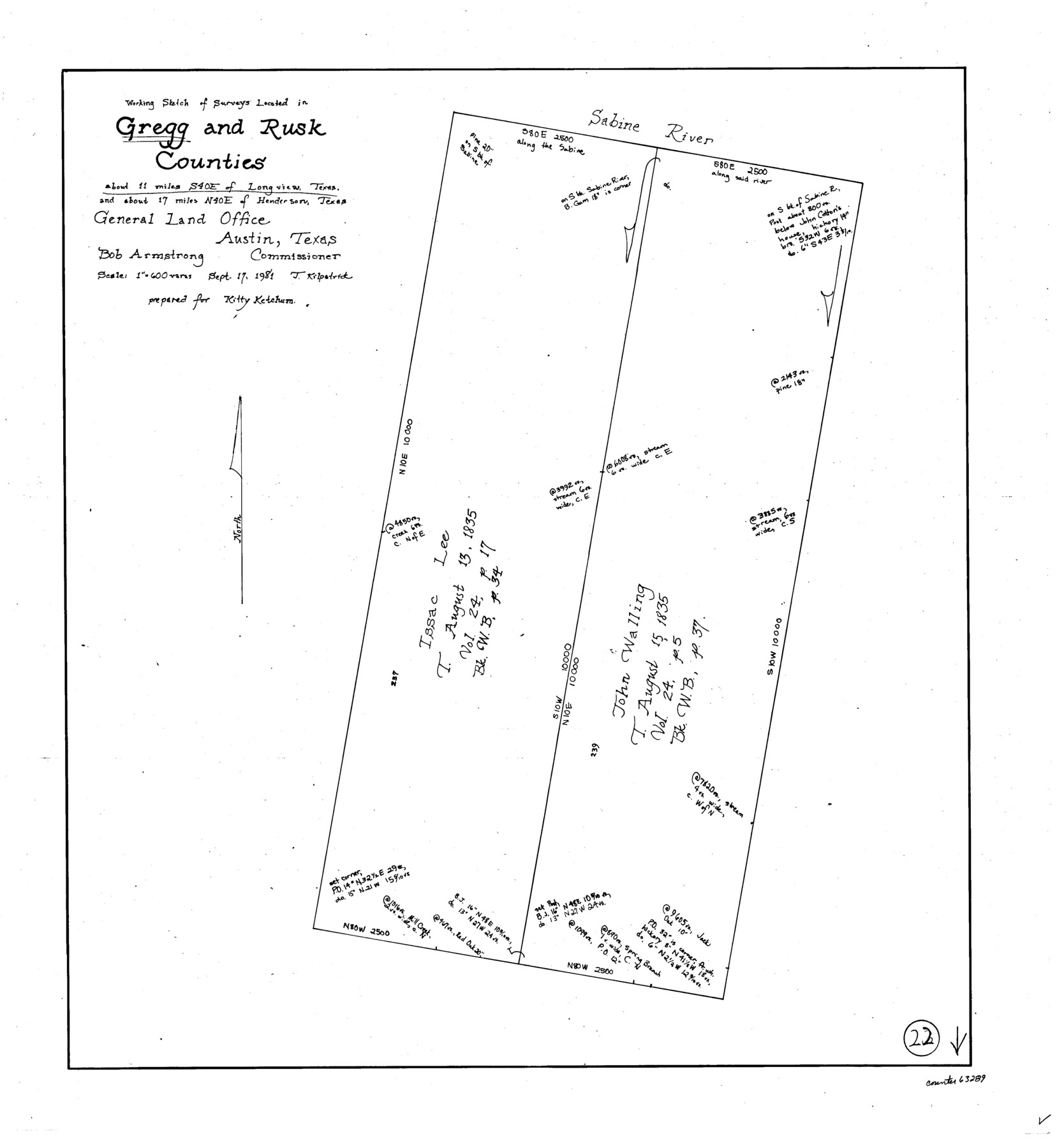 63289, Gregg County Working Sketch 22, General Map Collection