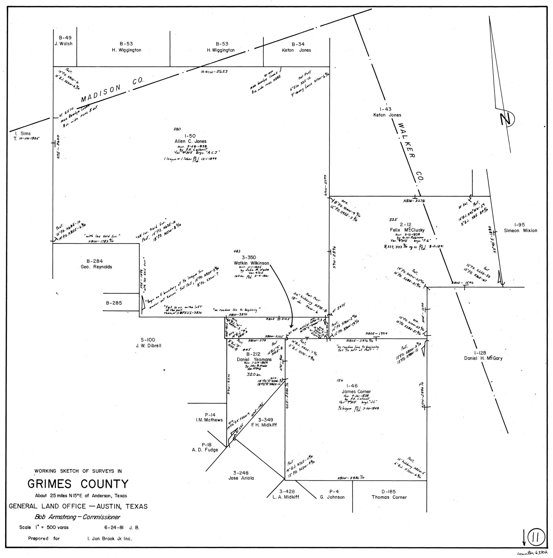 63302, Grimes County Working Sketch 11, General Map Collection