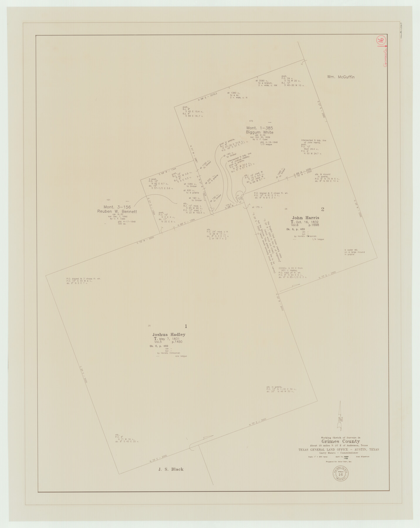 63307, Grimes County Working Sketch 16, General Map Collection