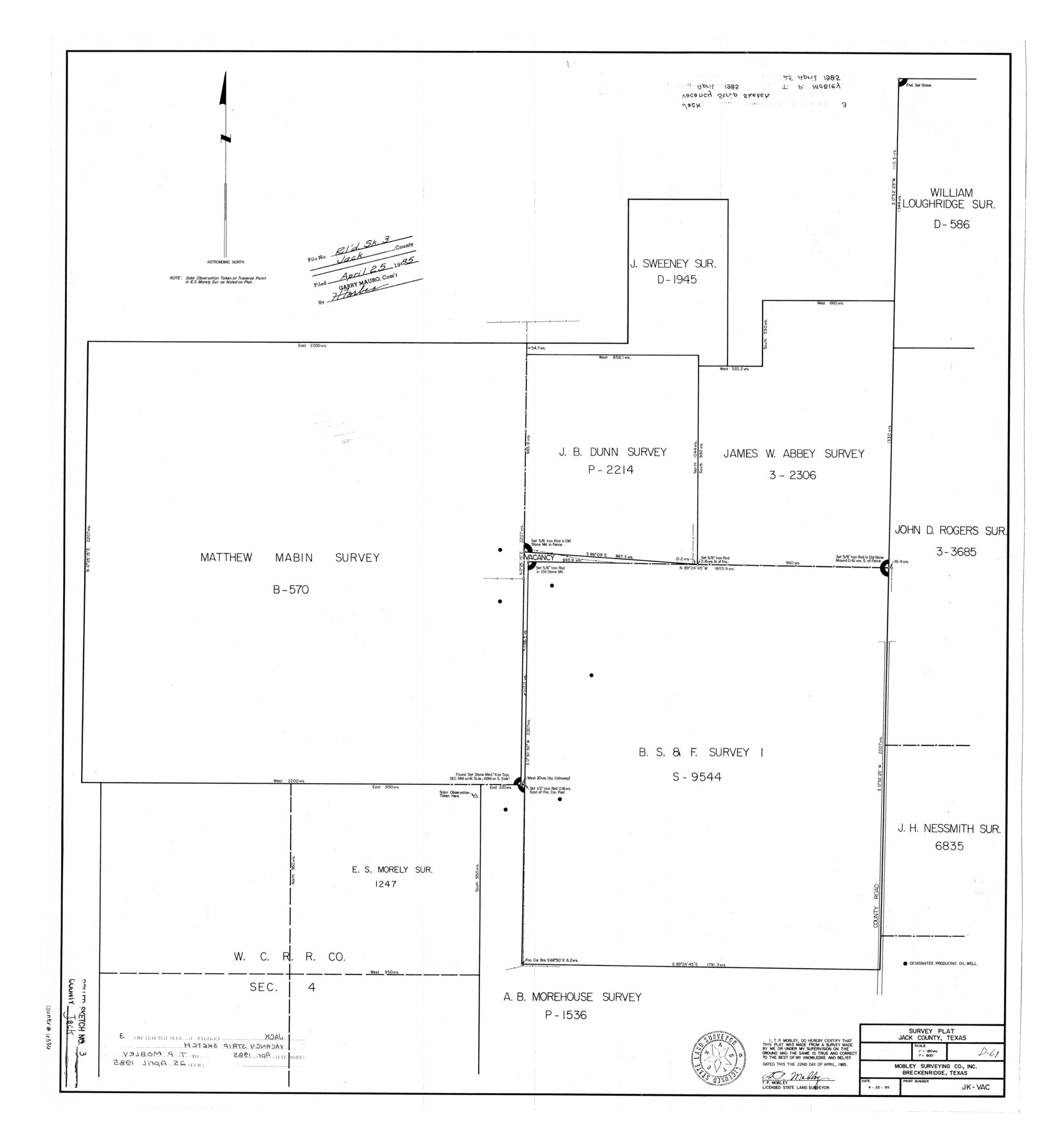 6333, Jack County Rolled Sketch 3, General Map Collection