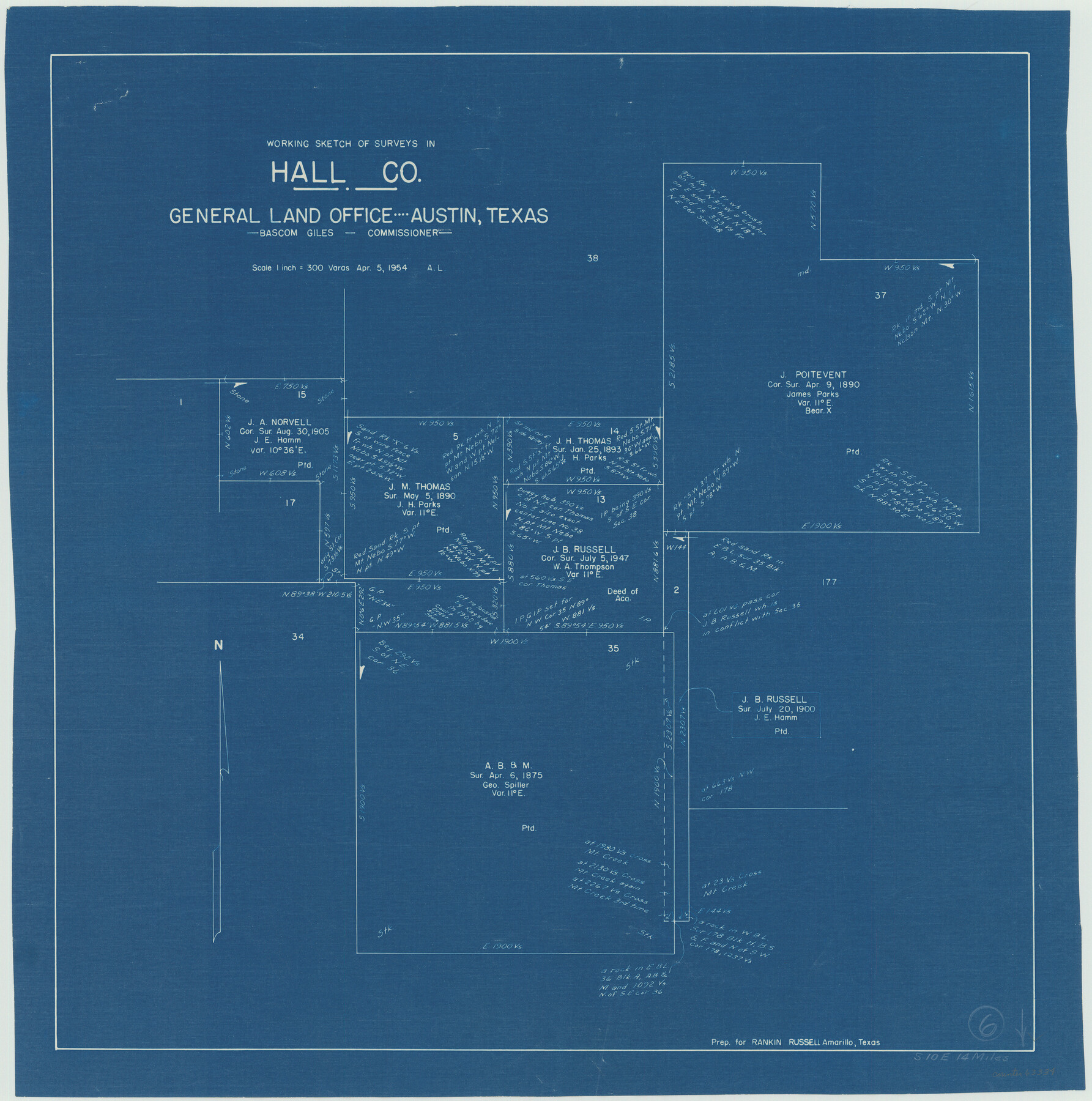 63334, Hall County Working Sketch 6, General Map Collection