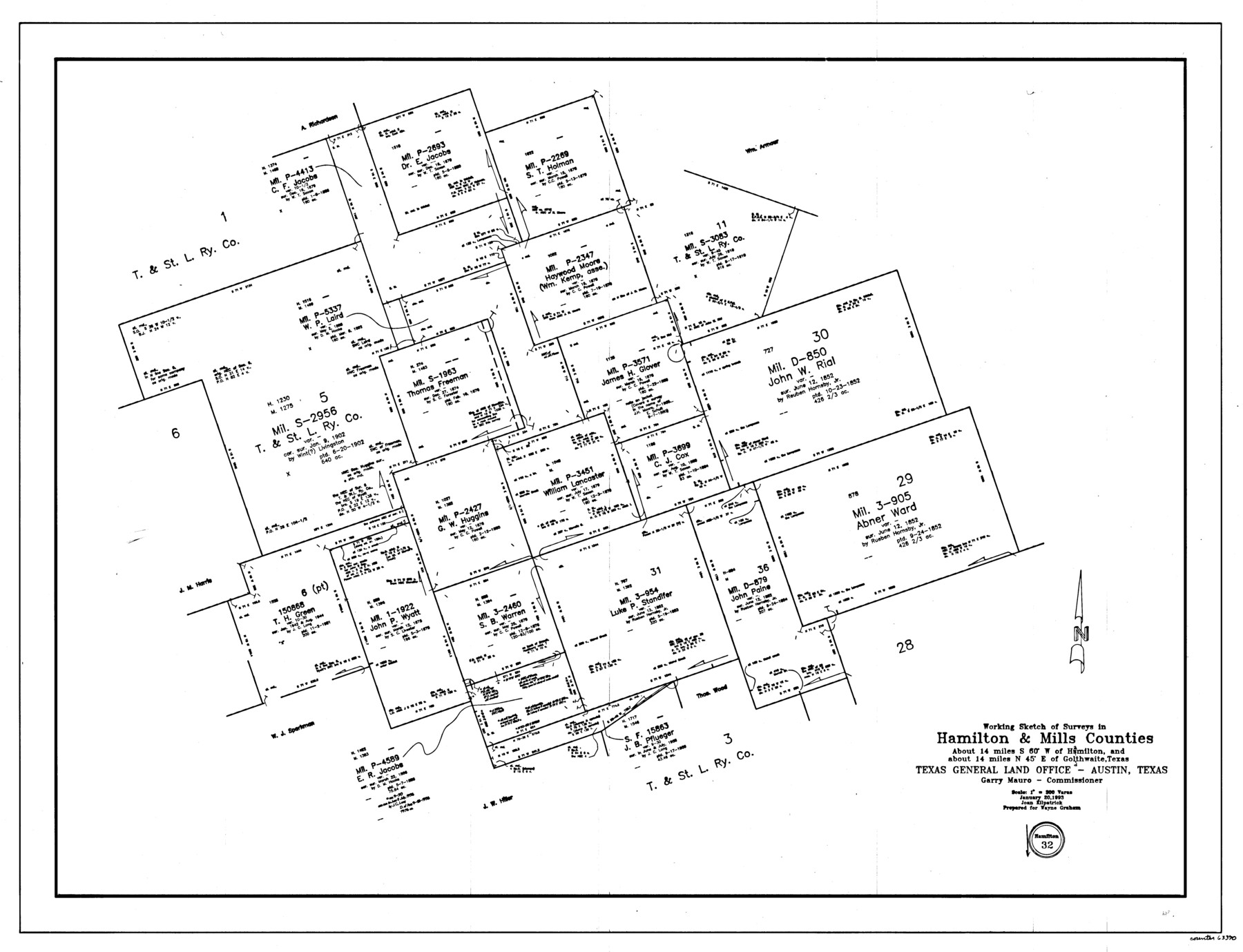 63370, Hamilton County Working Sketch 32, General Map Collection