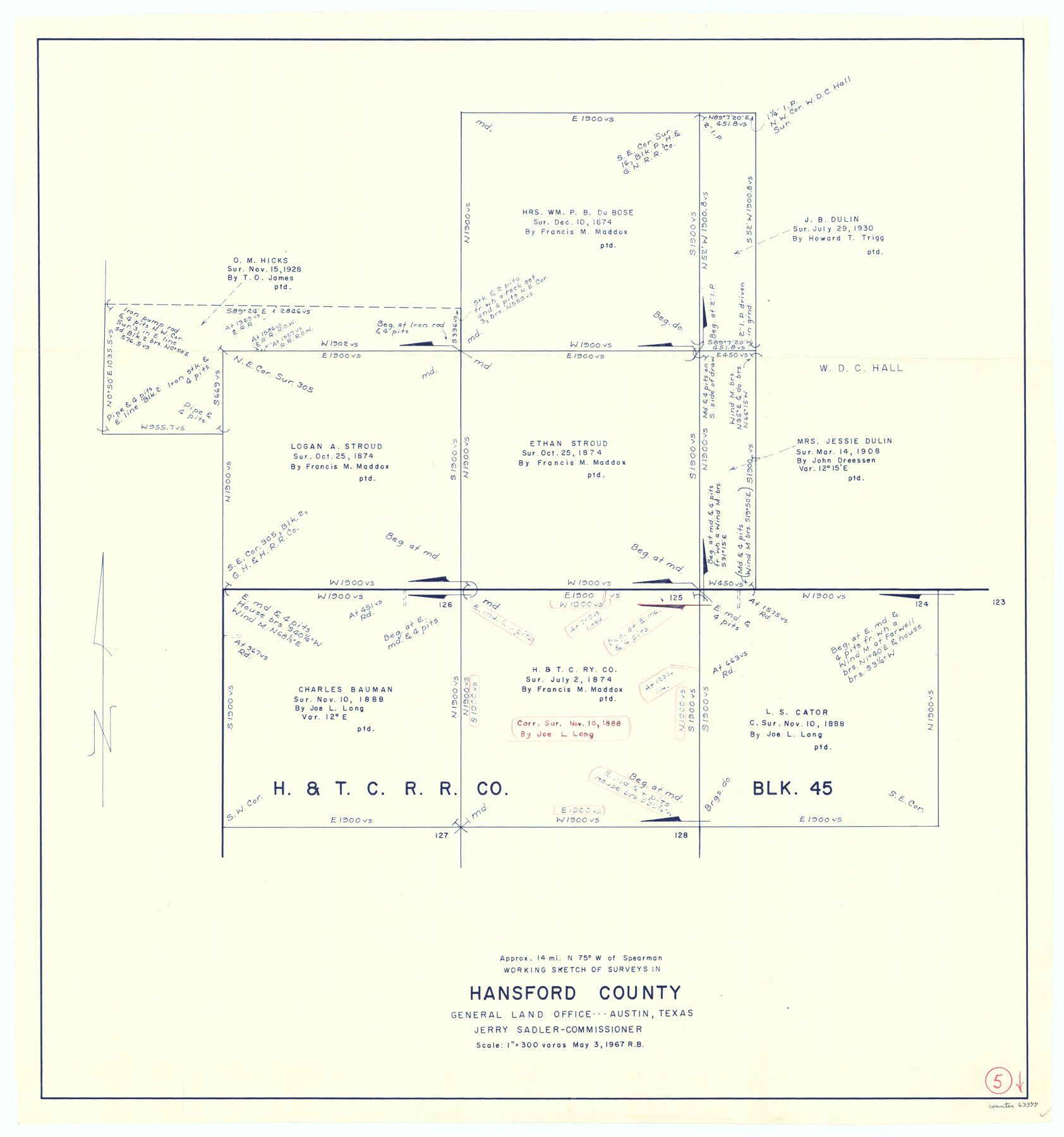 63377, Hansford County Working Sketch 5, General Map Collection