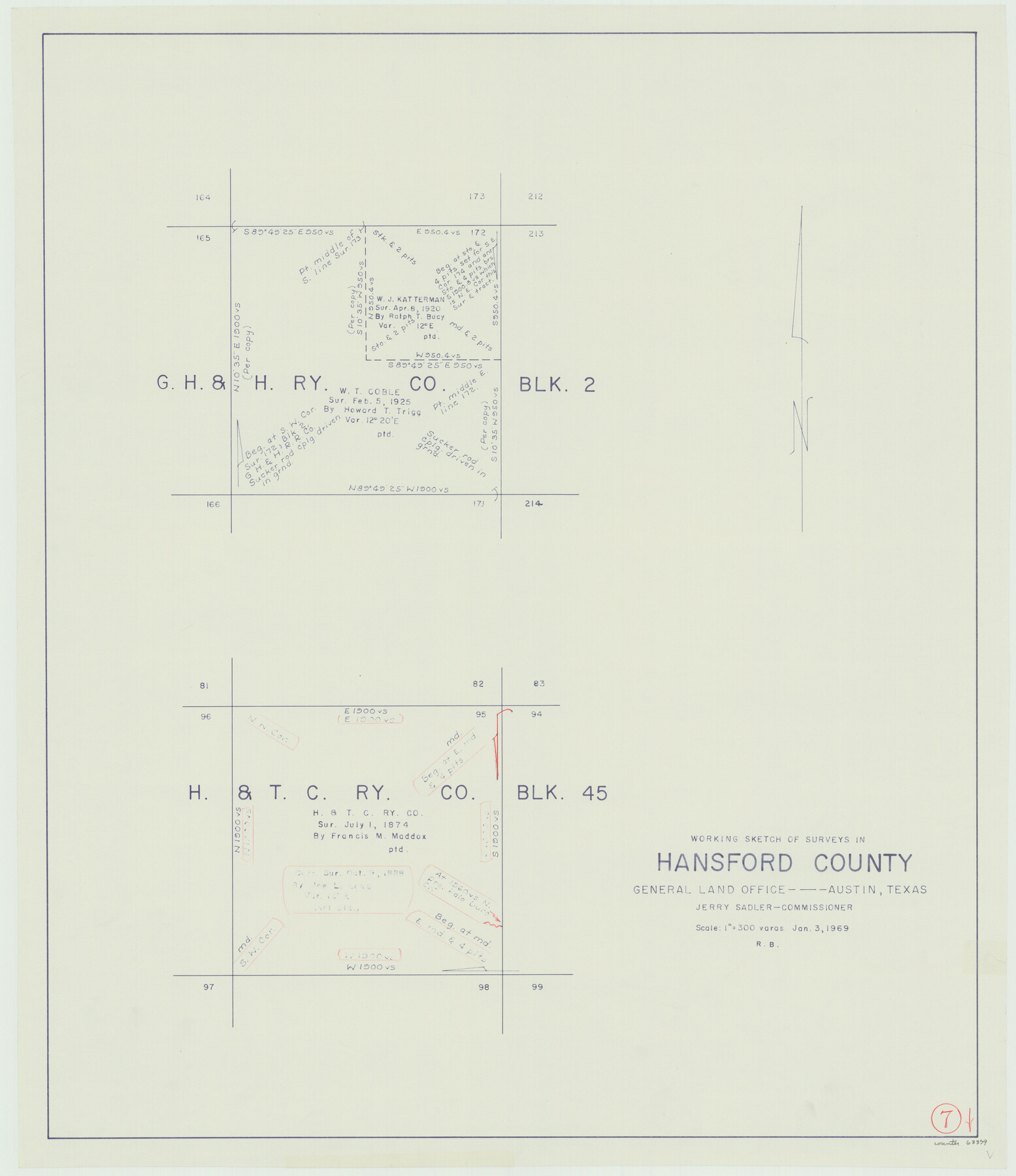 63379, Hansford County Working Sketch 7, General Map Collection
