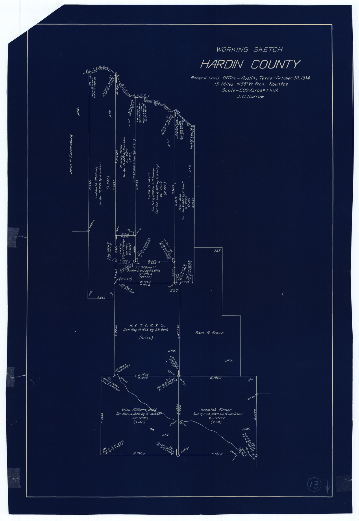 63411, Hardin County Working Sketch 13, General Map Collection