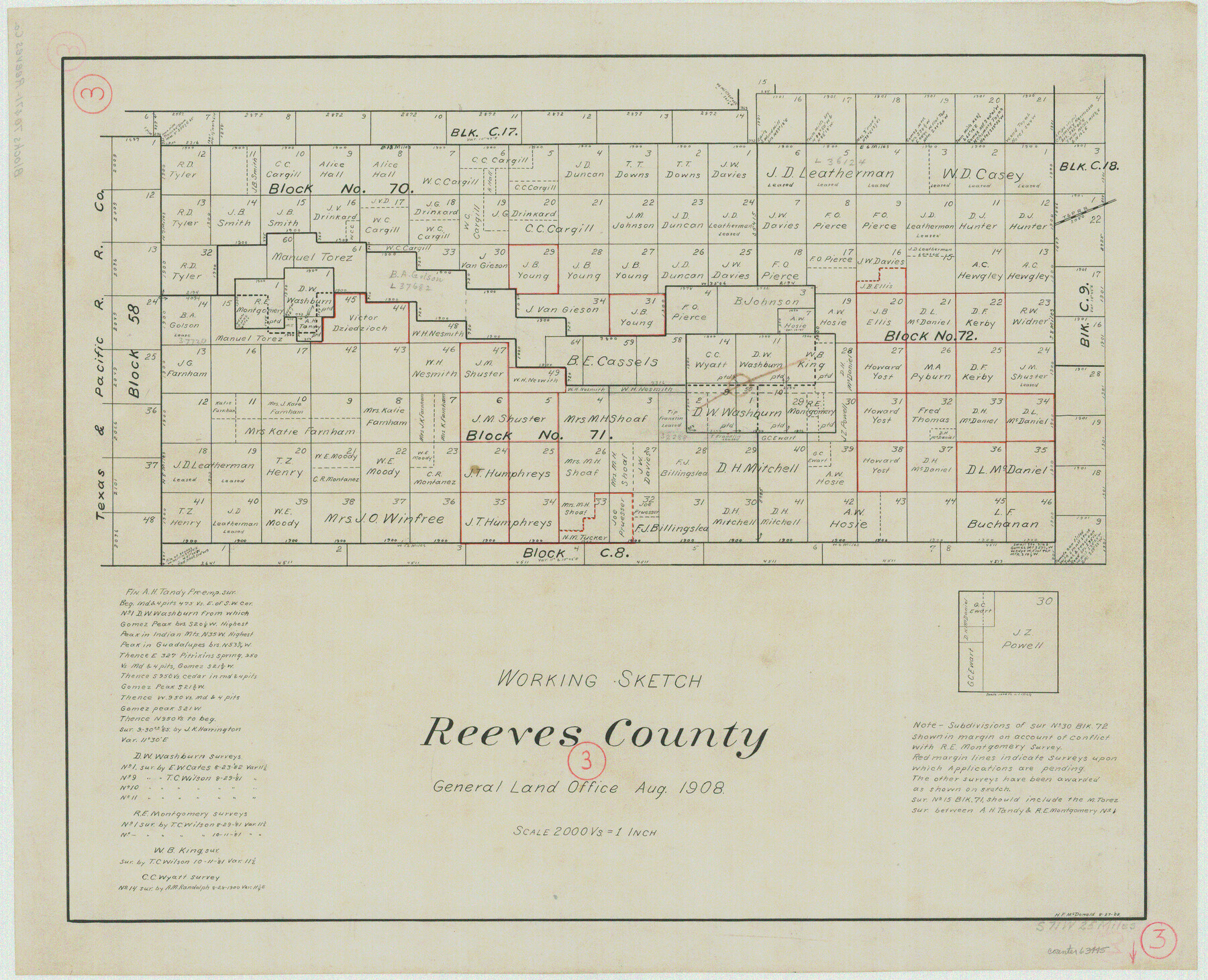 63445, Reeves County Working Sketch 3, General Map Collection