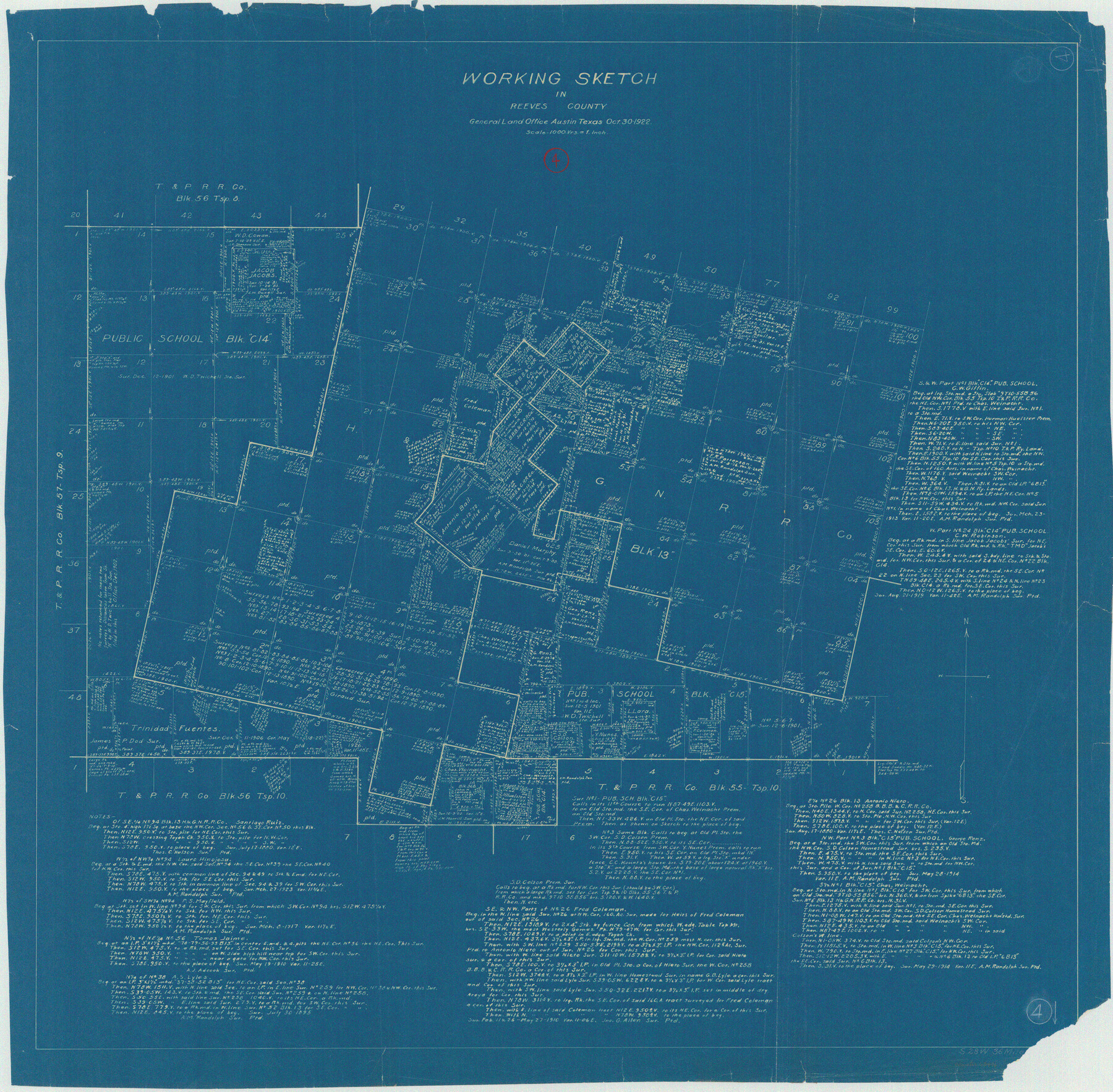 63446, Reeves County Working Sketch 4, General Map Collection