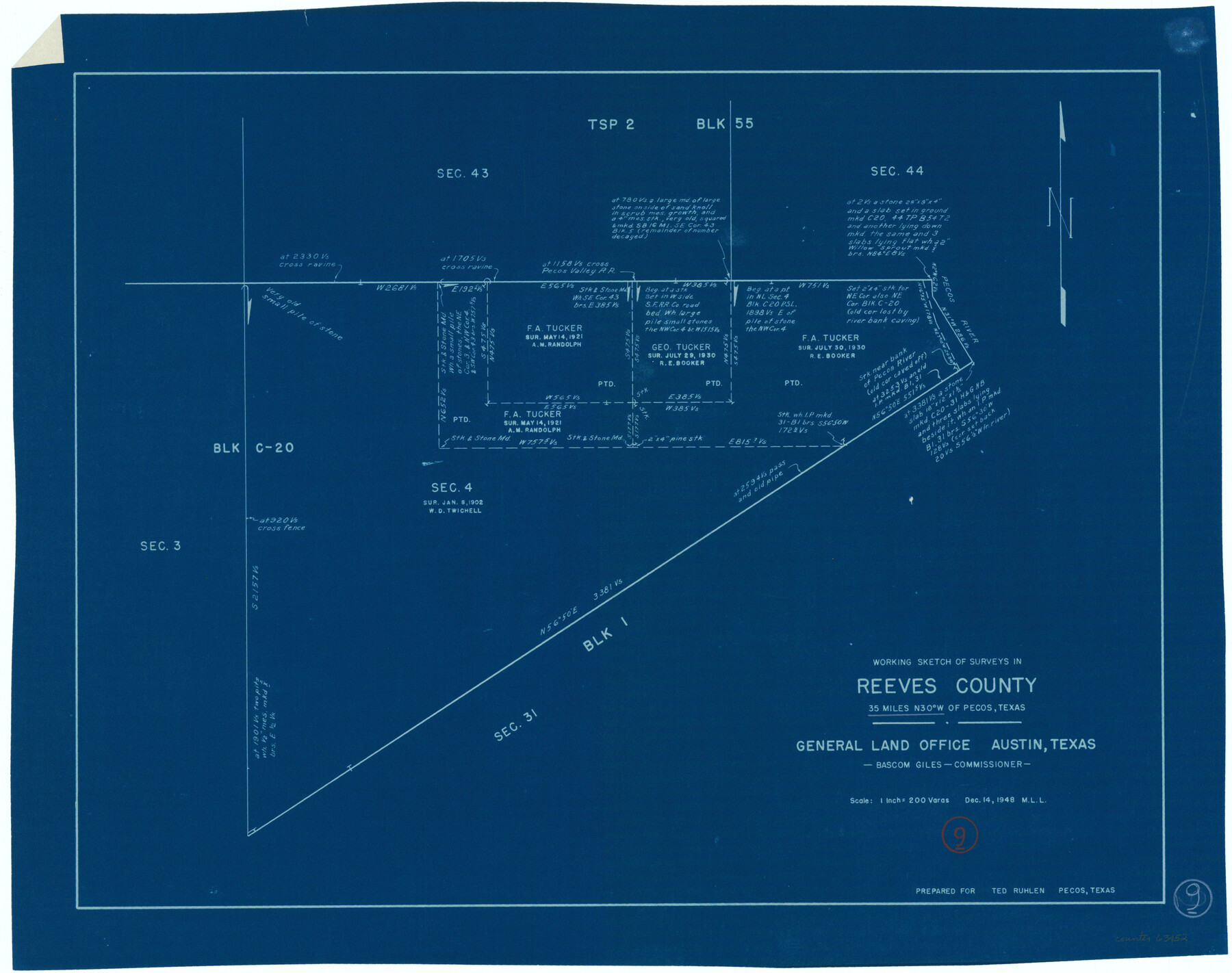 63452, Reeves County Working Sketch 9, General Map Collection