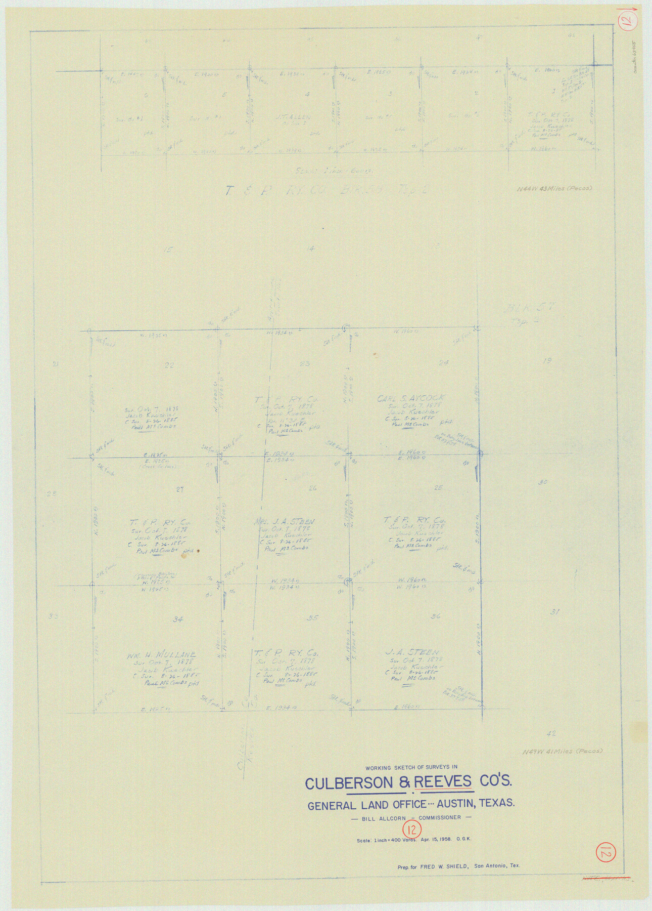 63455, Reeves County Working Sketch 12, General Map Collection