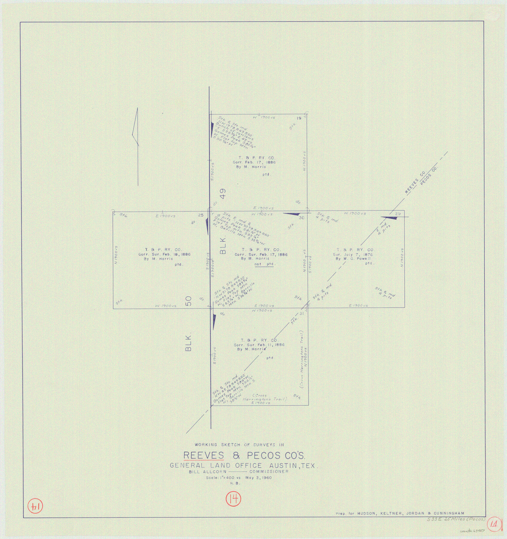 63457, Reeves County Working Sketch 14, General Map Collection