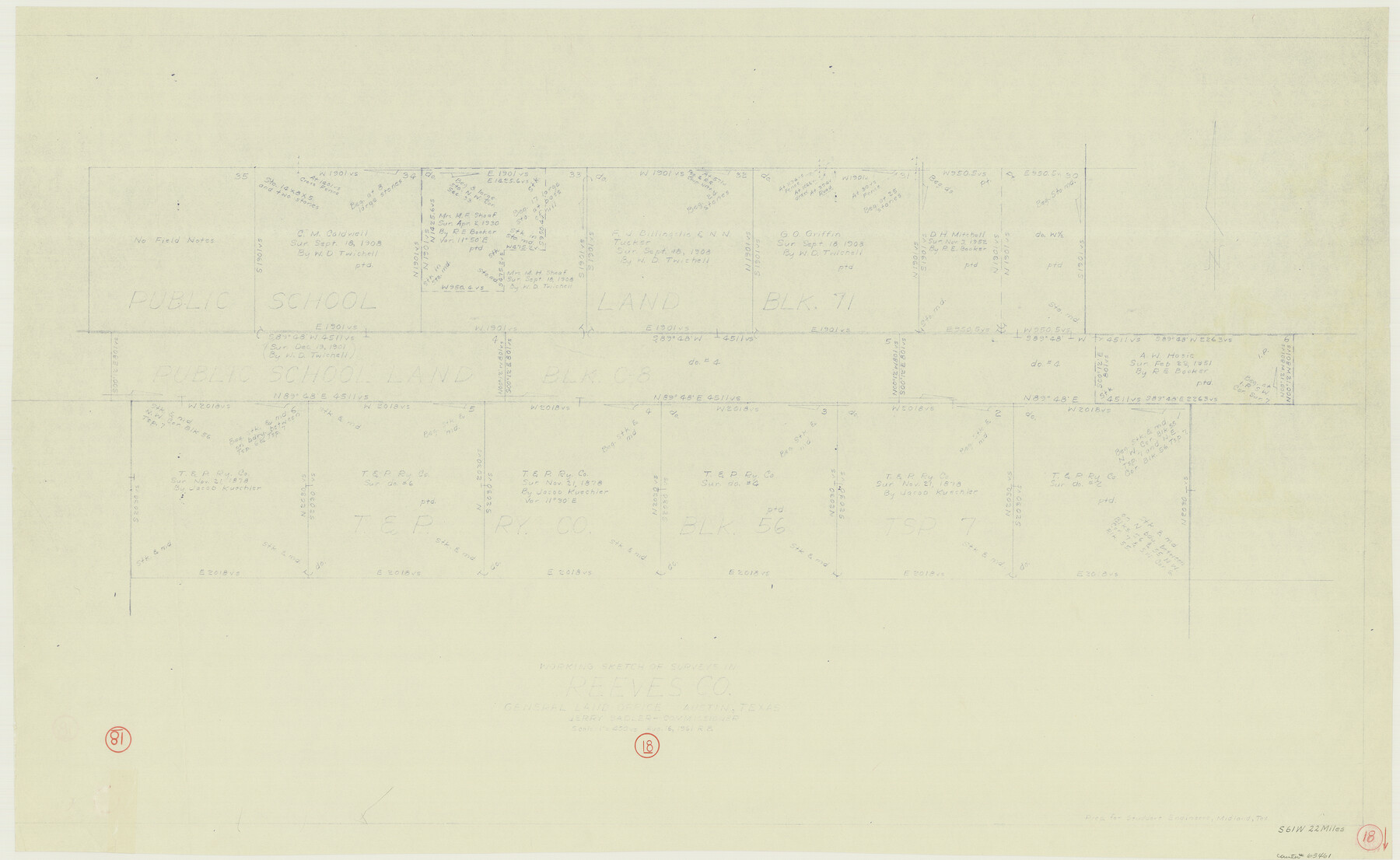 63461, Reeves County Working Sketch 18, General Map Collection